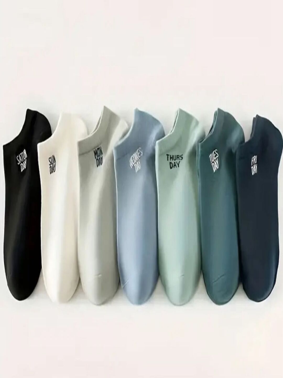 Ribbify Unisex Pack of 7 Cotton Assorted Shoe Liners Socks