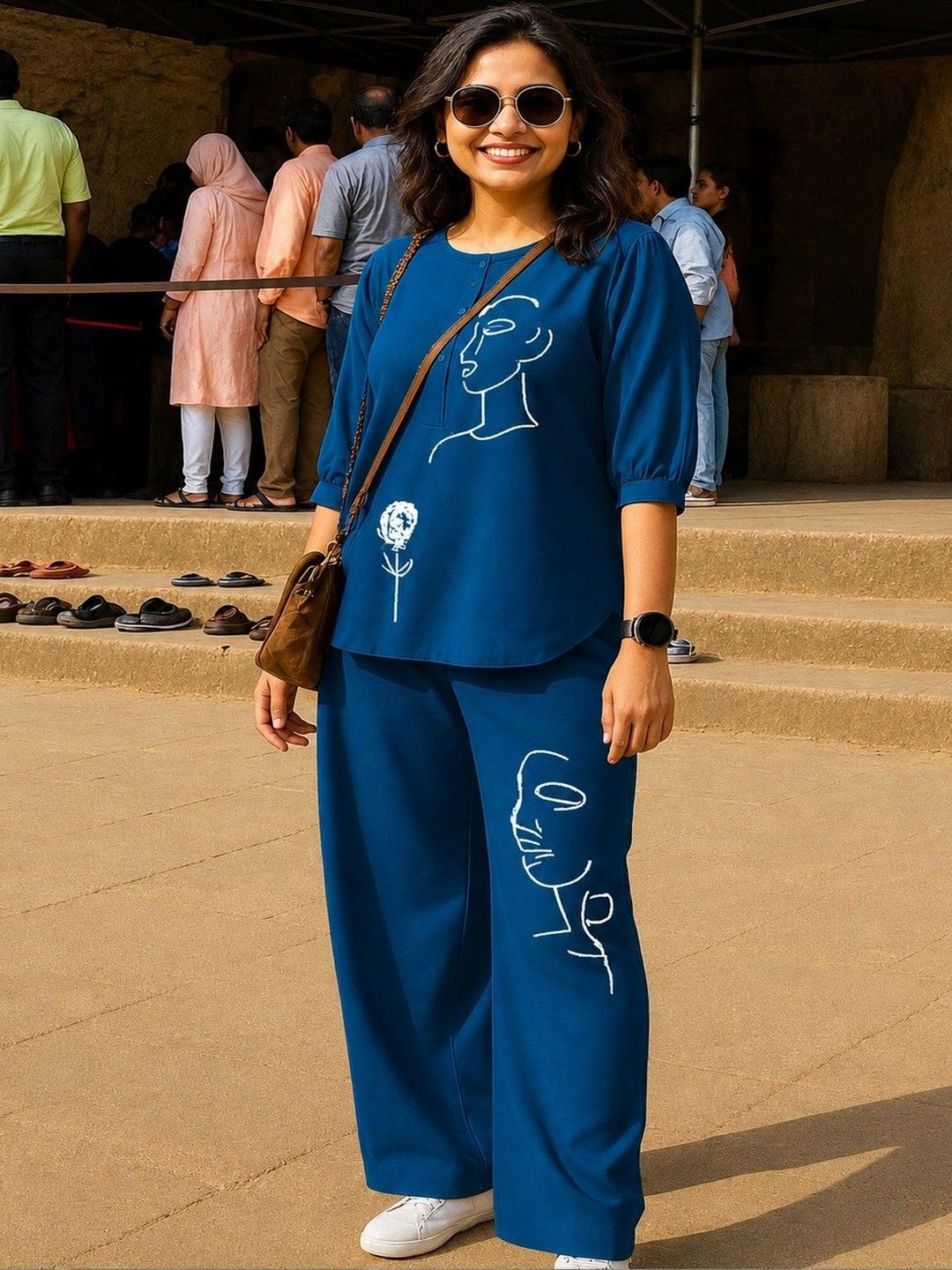 Naida Printed Top with Palazzos