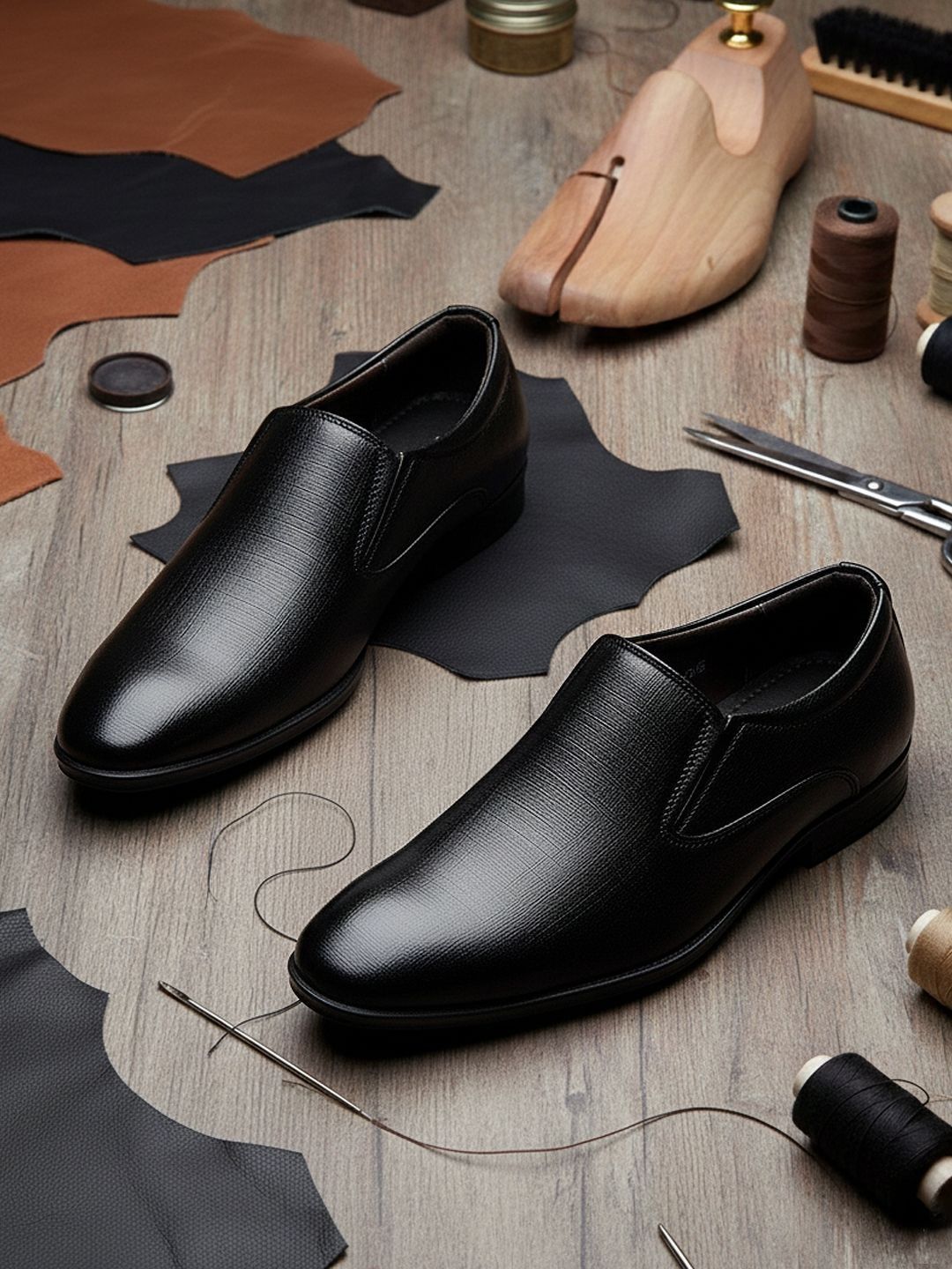 Khadims Men Leather Formal Slip-Ons