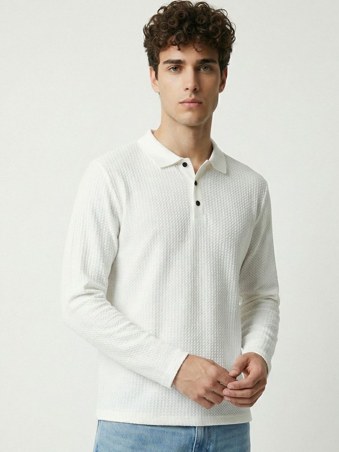 HERE&NOW Men Polo Collar T-shirt
