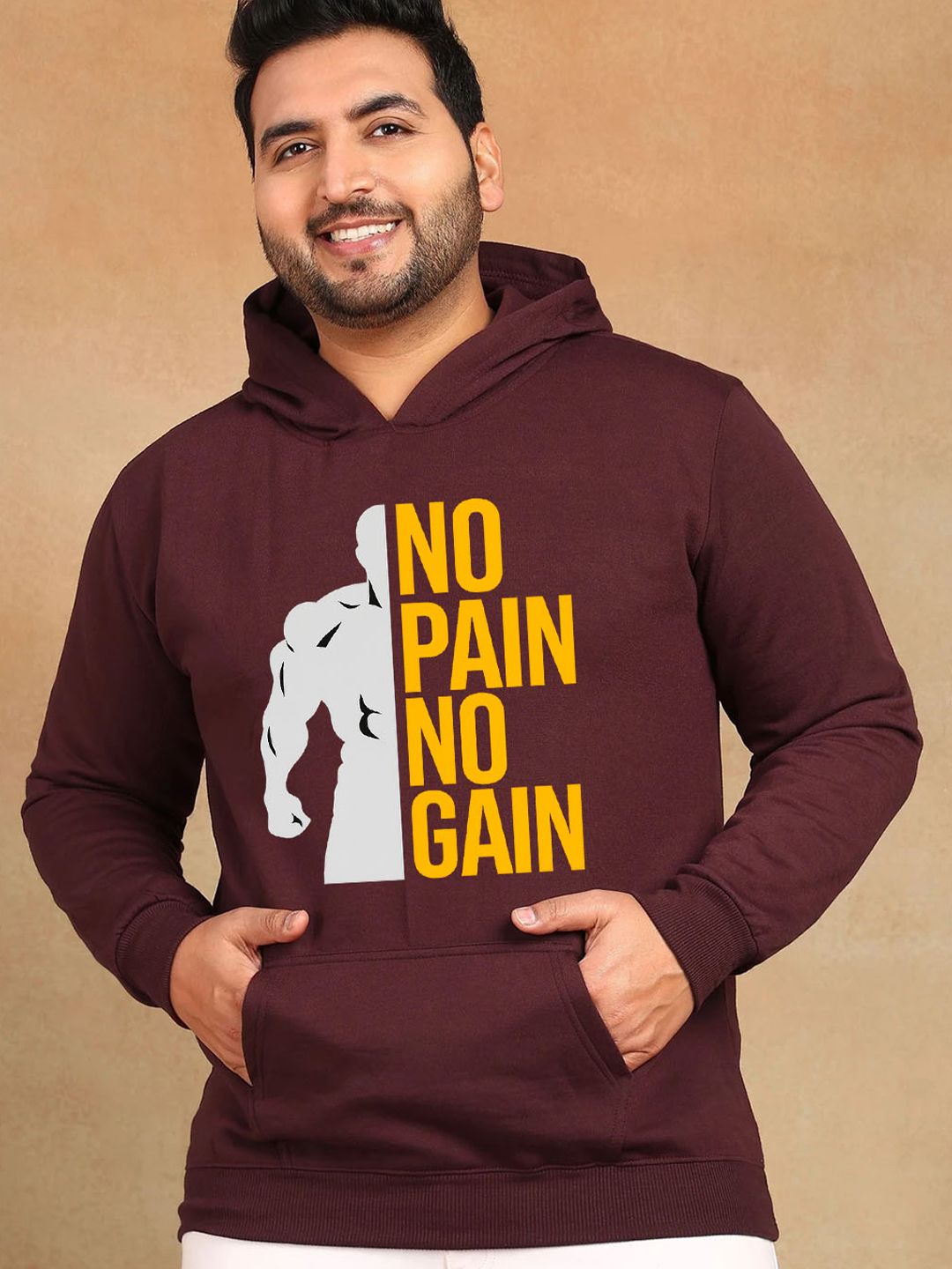 LONDON STREETS Men Printed Hooded Sweatshirt