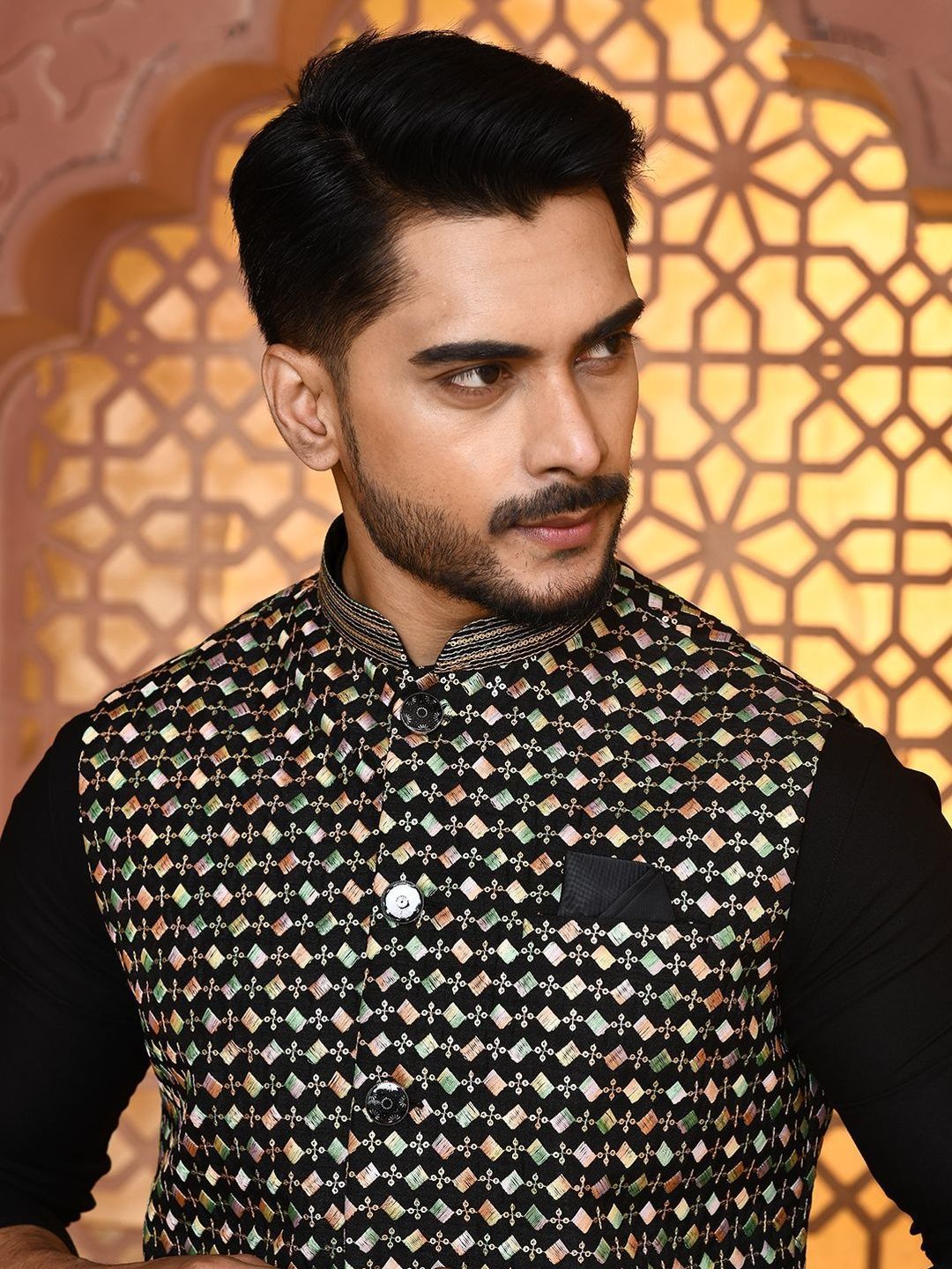 WANAS Men Multicolor Premium Embroidered Classy Fit Nehru Jacket