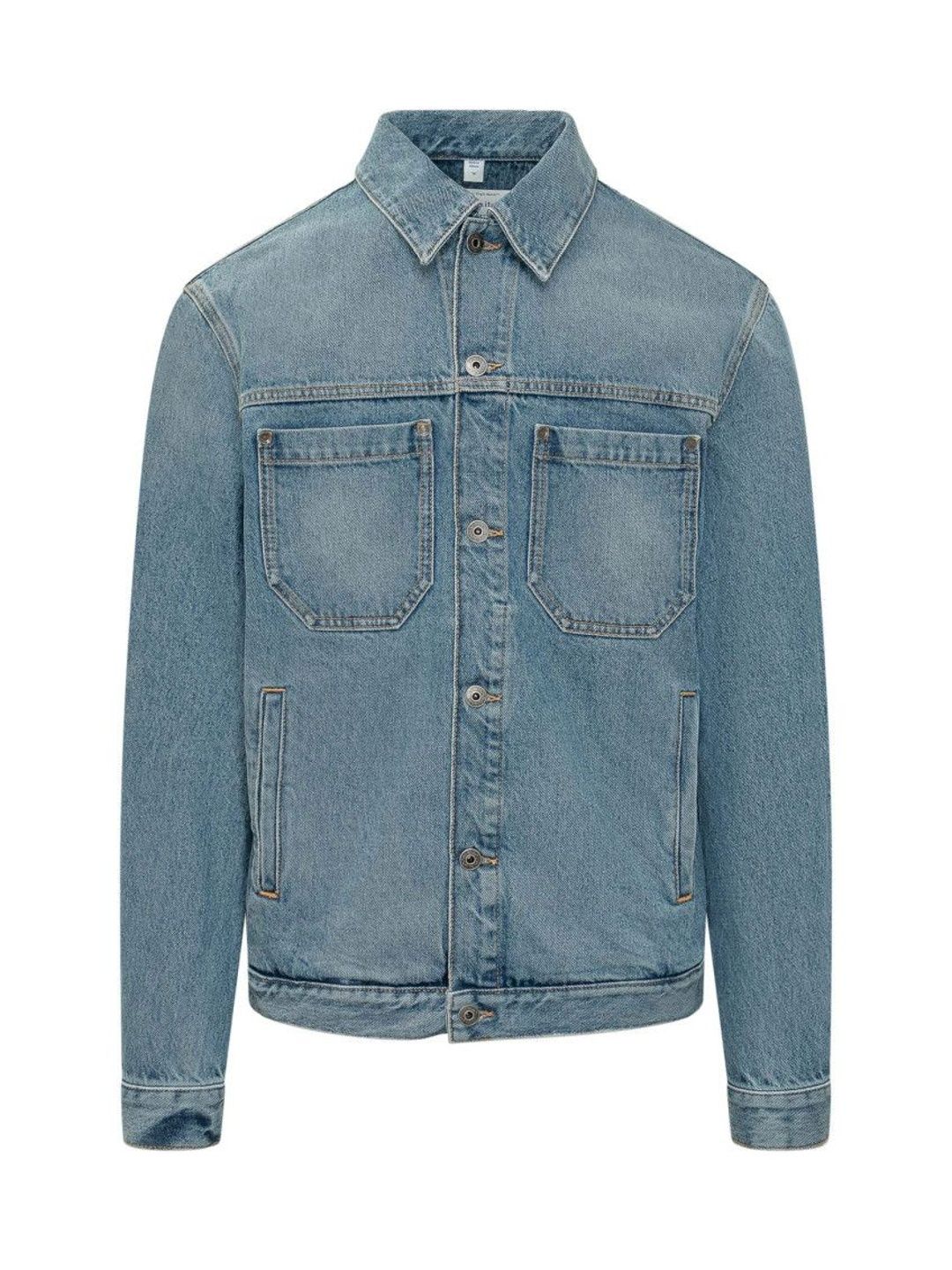 Off-White Light Blue Solid Shirt Collar Jacket