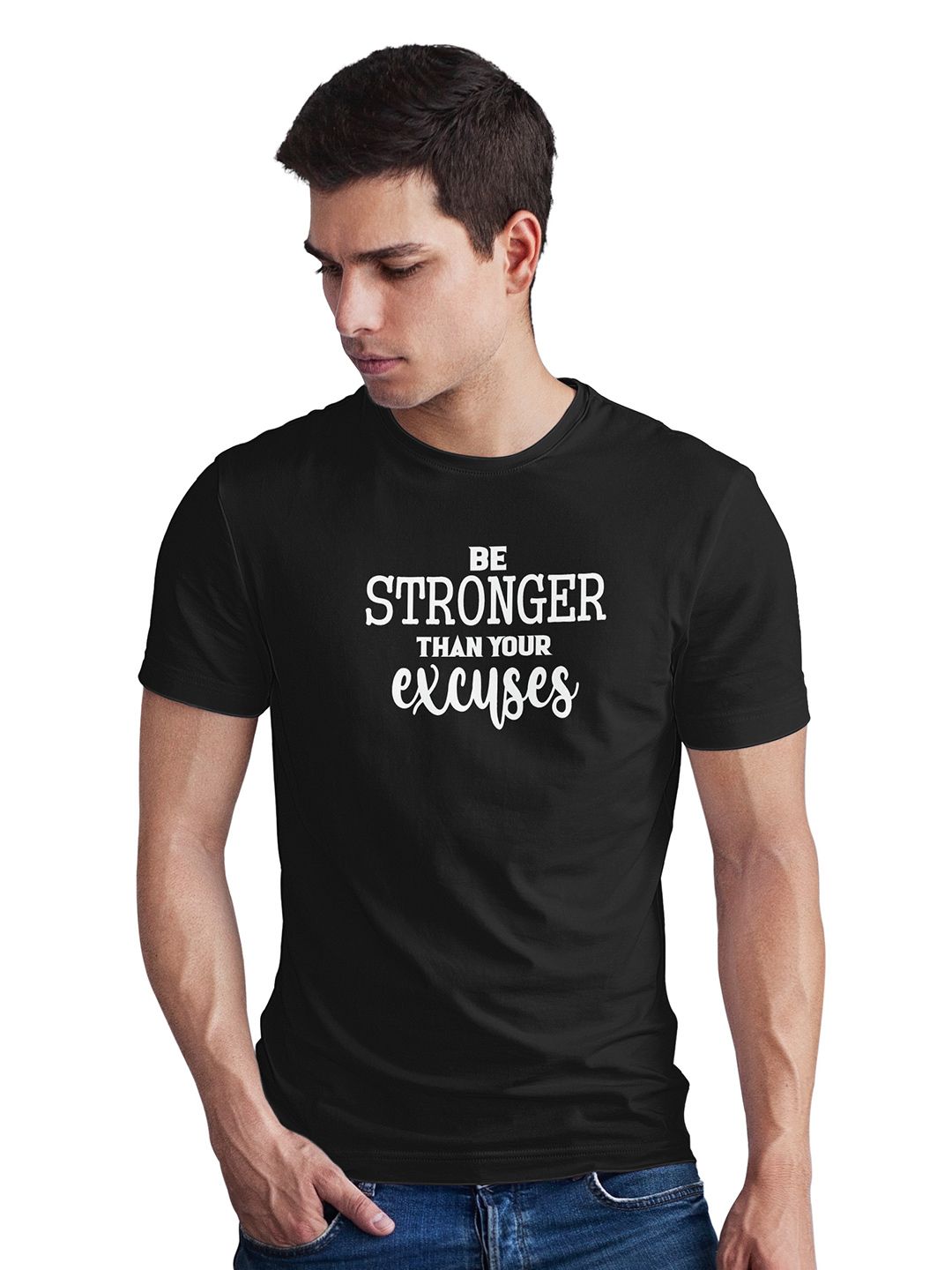 Seekbuylove Men Typography Printed Bio Finish T-shirt