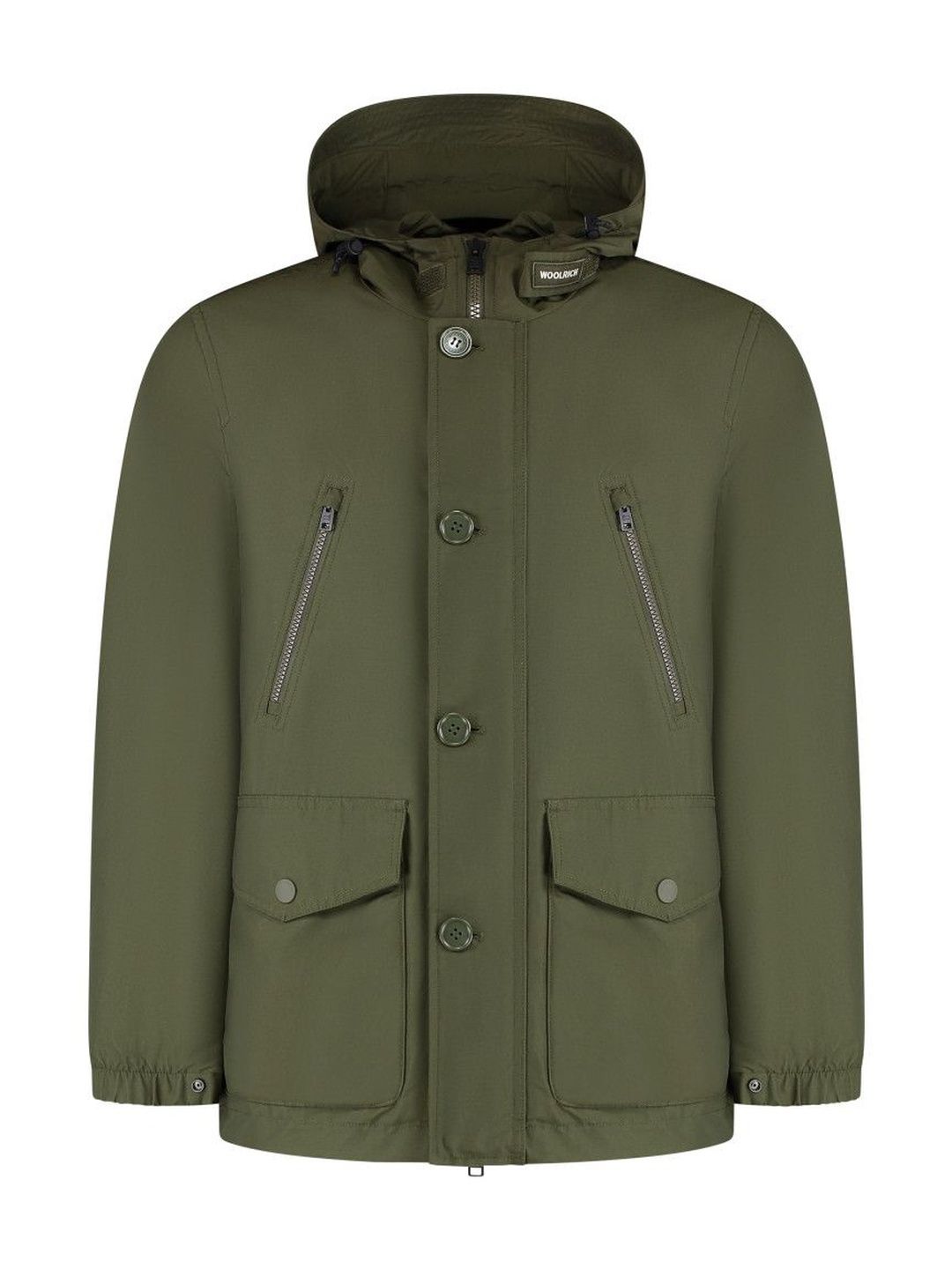 Woolrich Green Solid Hood Jackets
