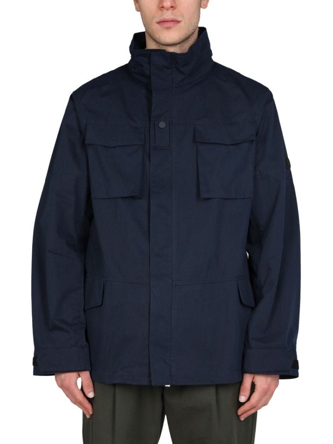 Lardini Navy Blue Solid Jackets