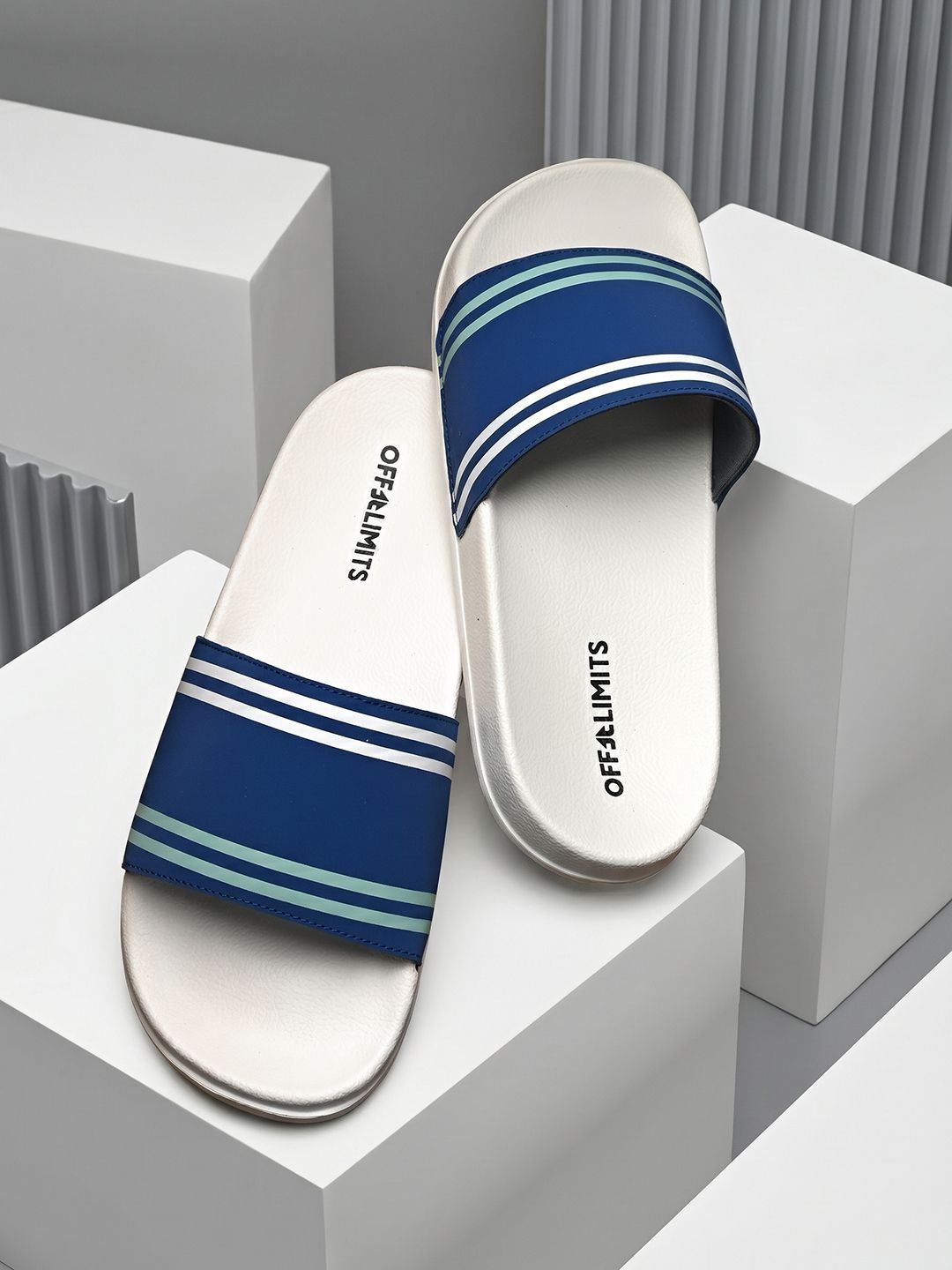 OFF LIMITS Men Striped Sliders