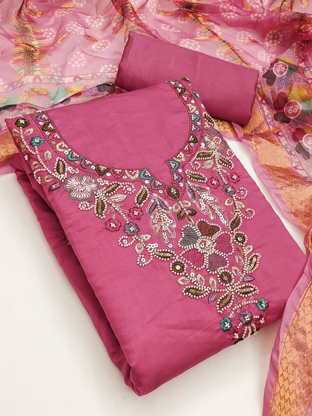 Panzora Embroidered Unstitched Dress Material