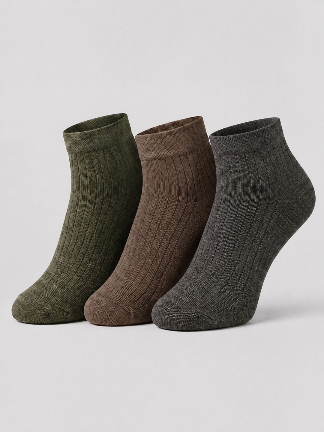 SZN Men Pack of 3 Cotton Assorted Patterned Ankle Length Socks