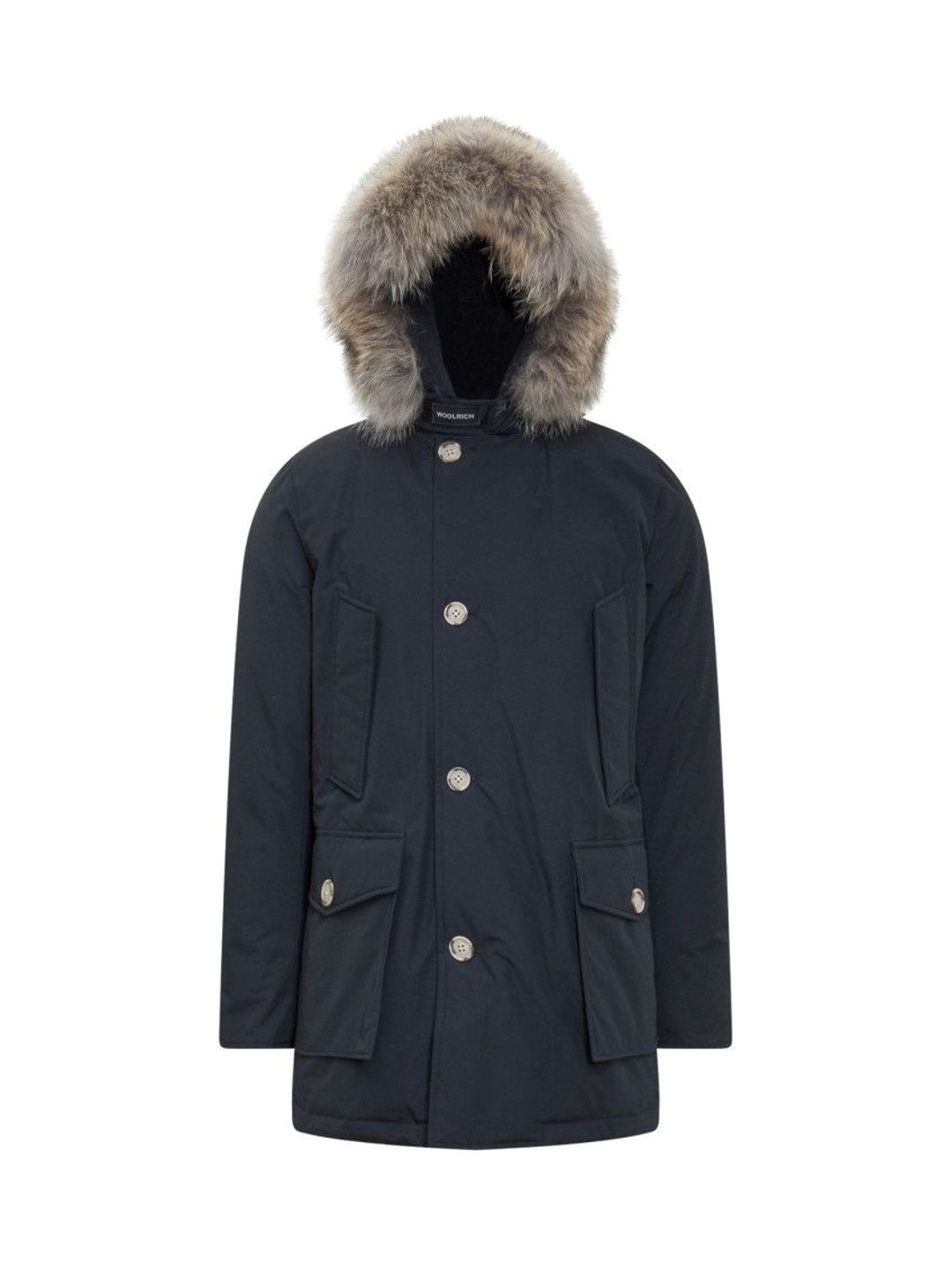 Woolrich Dark Blue Solid Hood Jackets