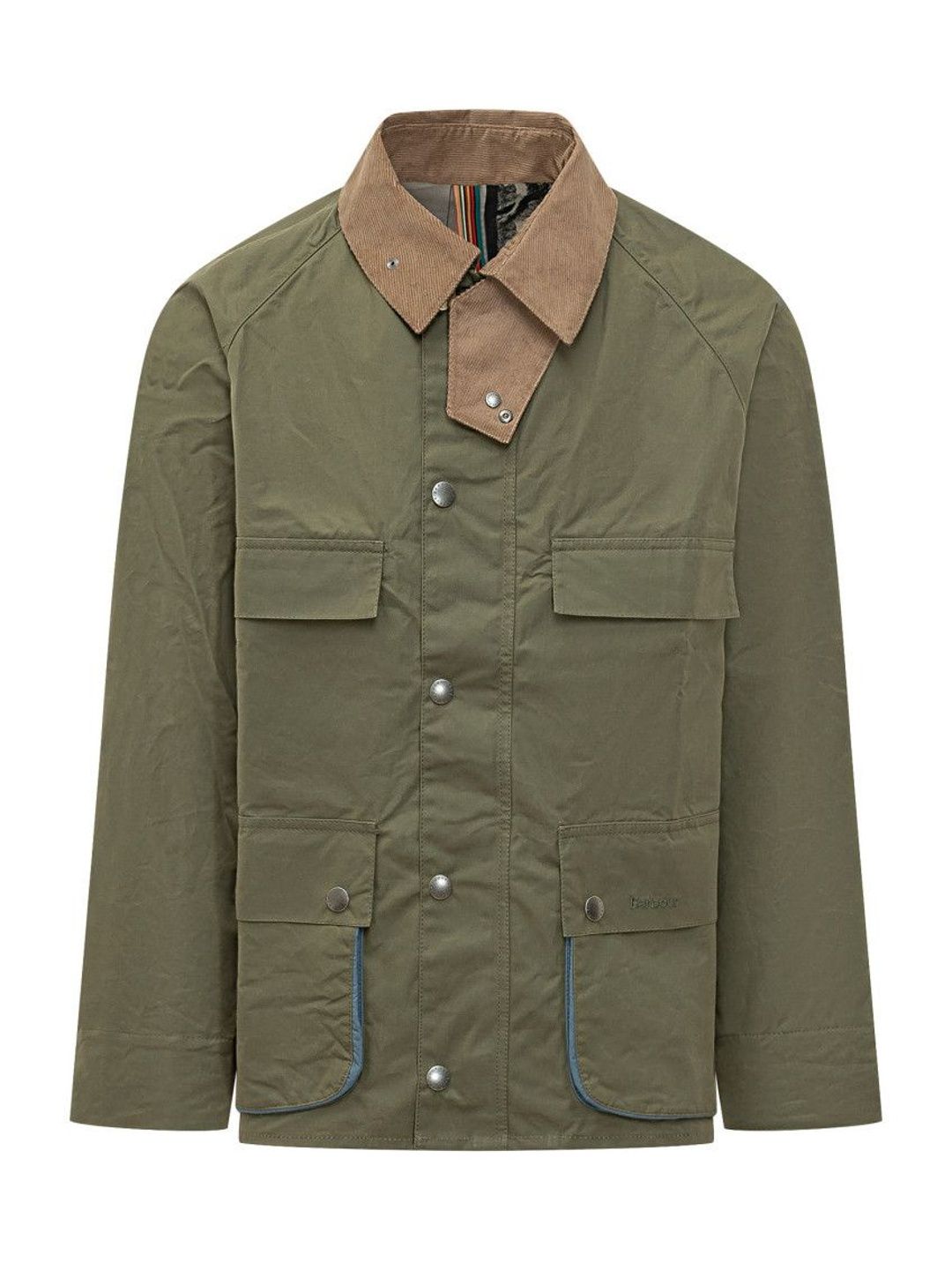 Barbour Green Solid Shirt Collar Jacket
