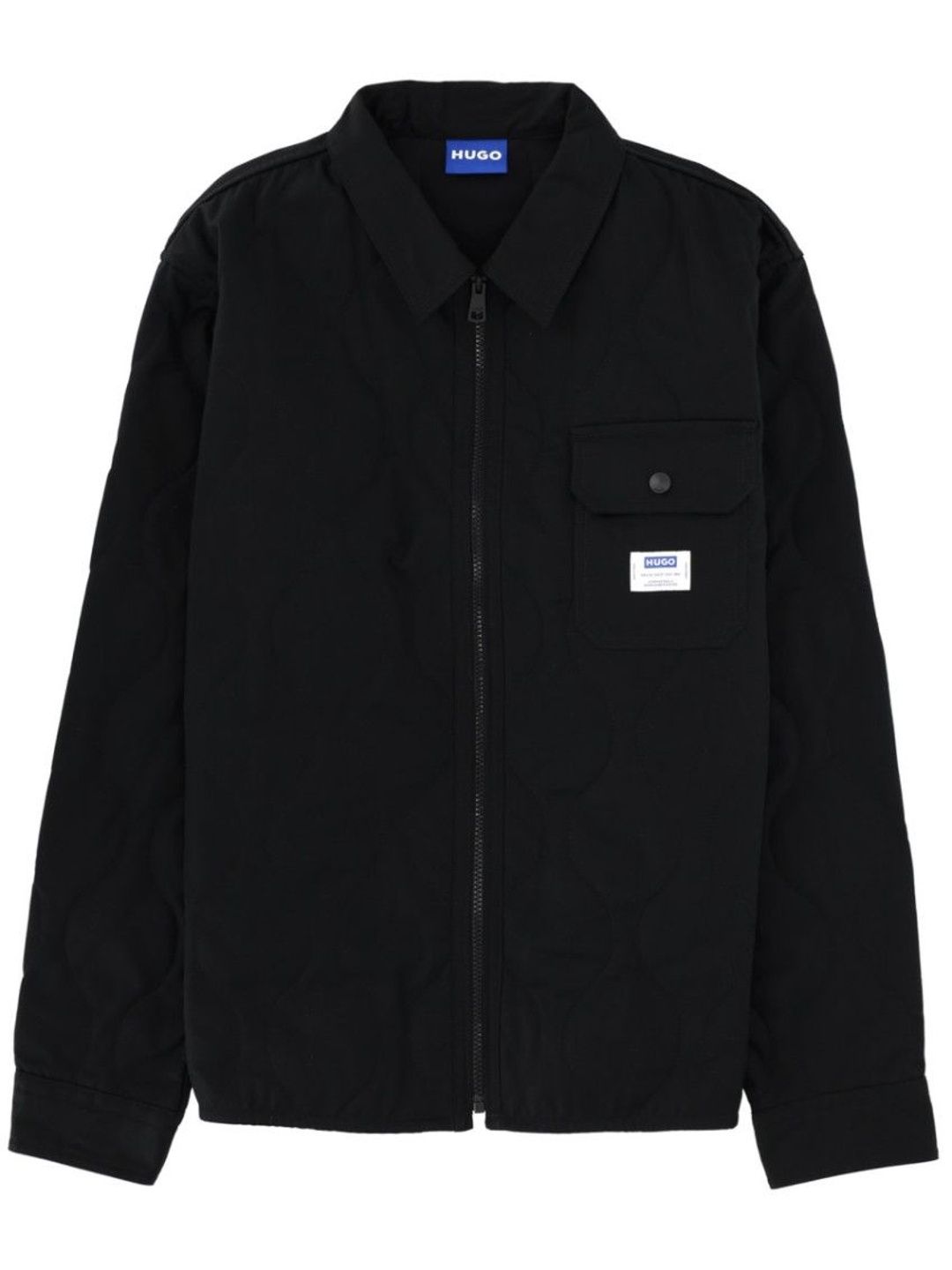 Hugo Boss Black Solid Shirt Collar Jacket