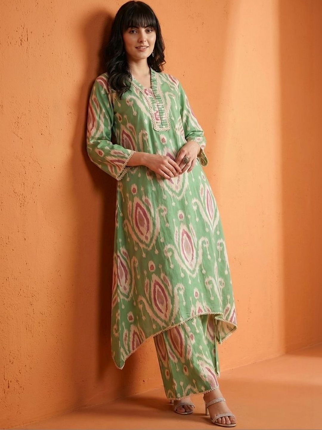 Milvia Pastels Printed Tunic with Trousers