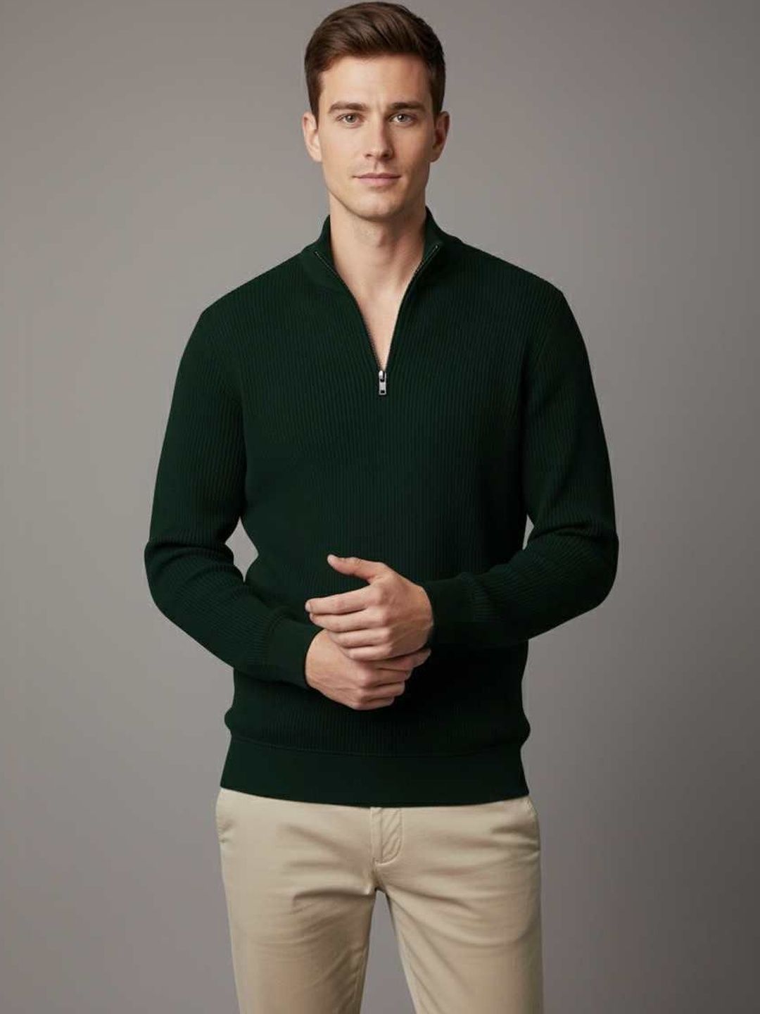 CATBUNNY CATBUNNY Men Ribbed Woollen Pullover