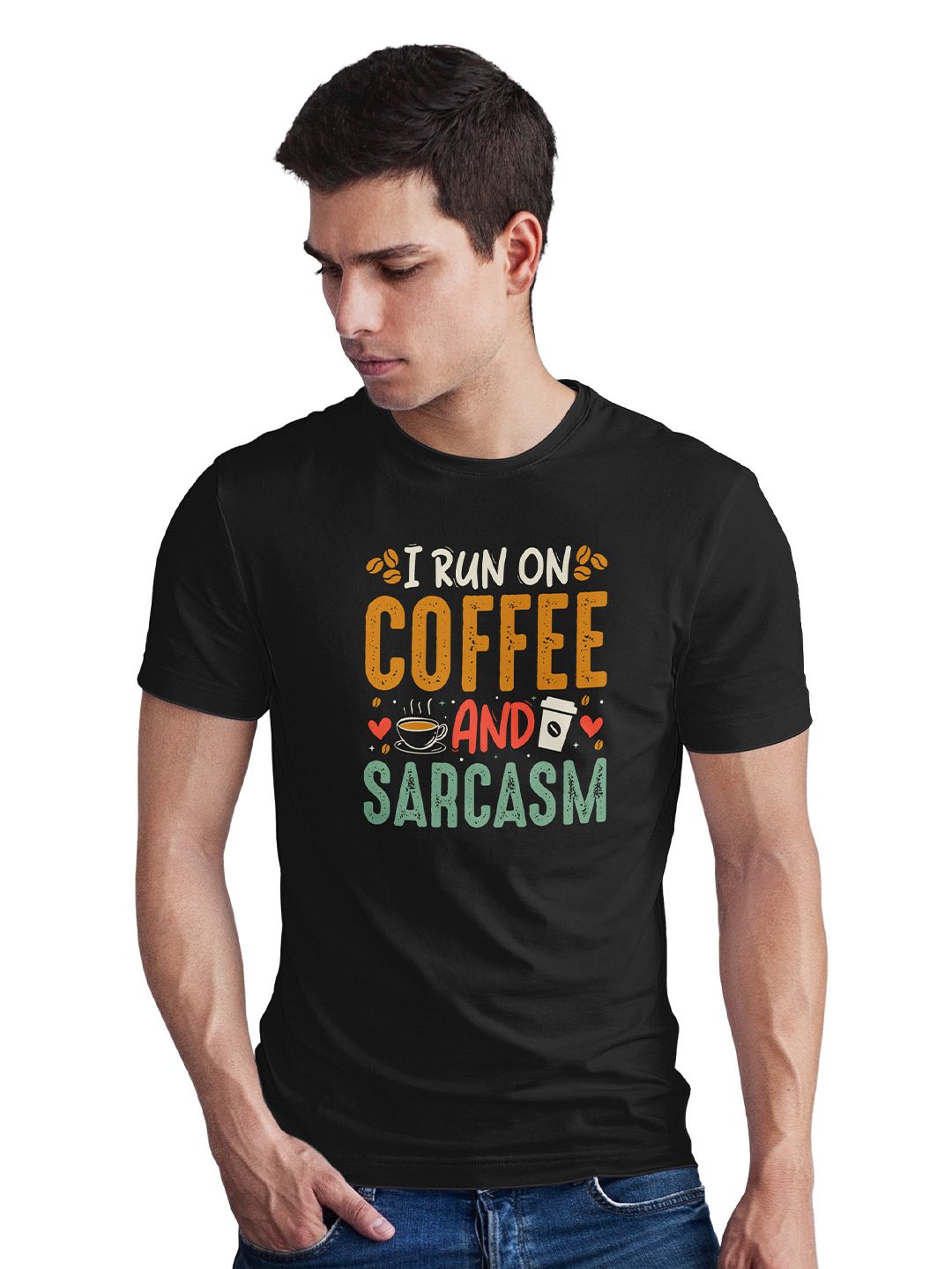 Seekbuylove Men Typography Printed Bio Finish T-shirt