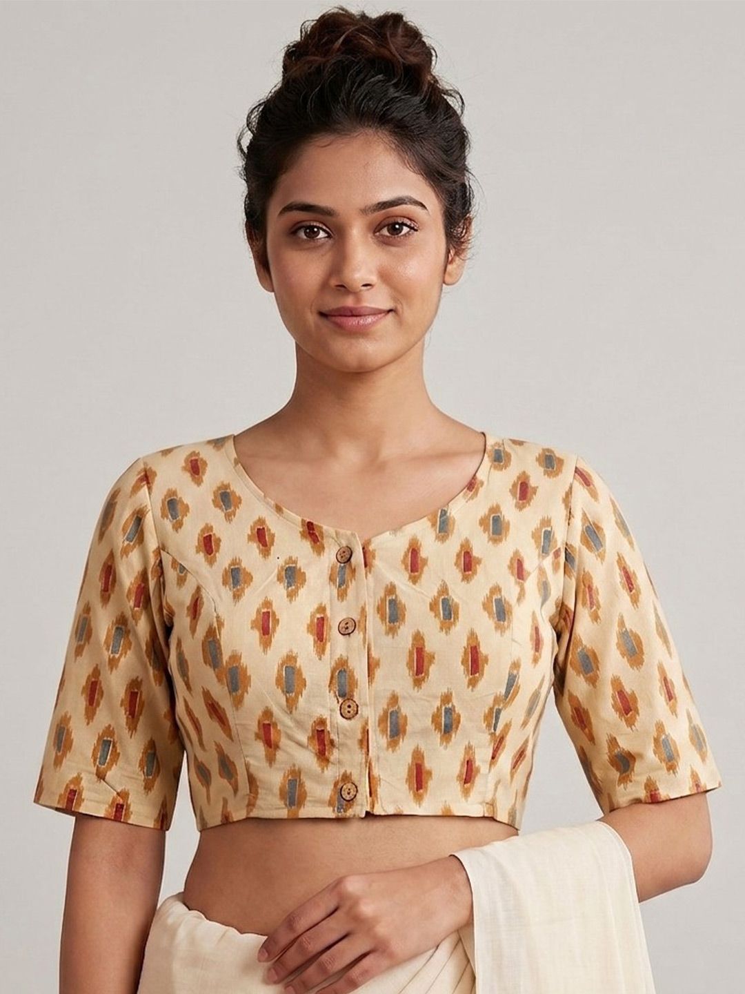 Nirmita Textile Nirmita Textile Cotton Printed Saree Blouse