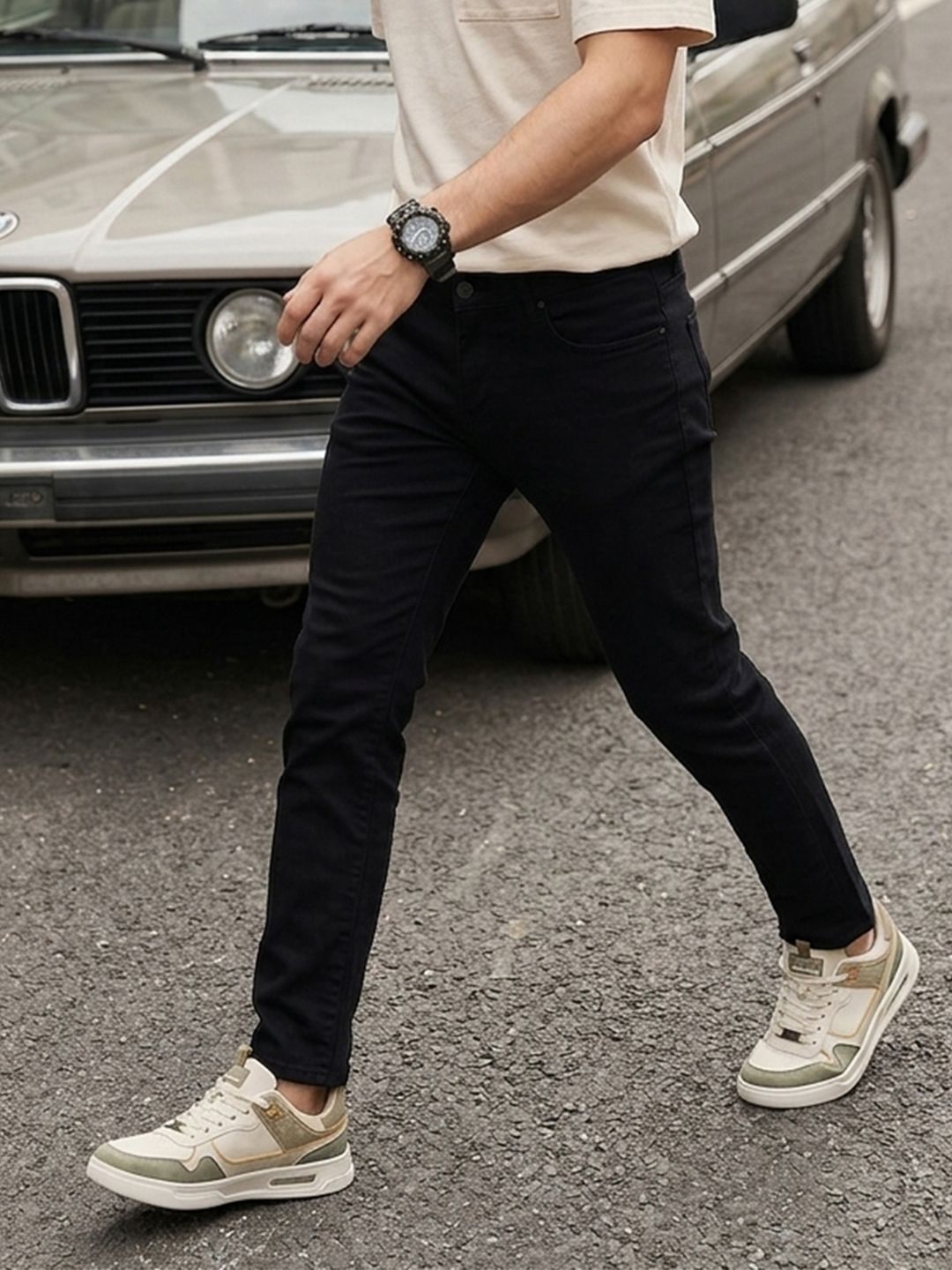 FCUK Men Straight Fit Stretchable Jeans