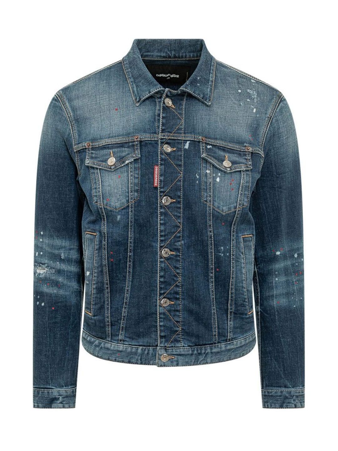 Dsquared2 Blue Distressed Shirt Collar Jacket