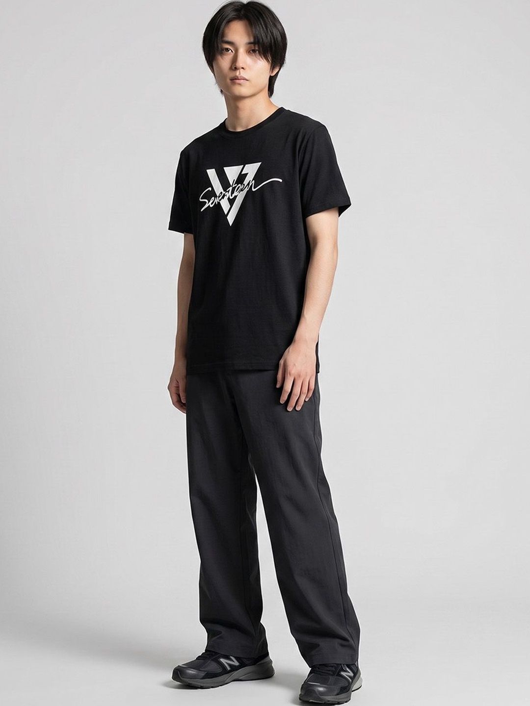 The Korhean Store Unisex Seventeen Signature Streetwear Regular Fit Graphic Printed Cotton Tshirt