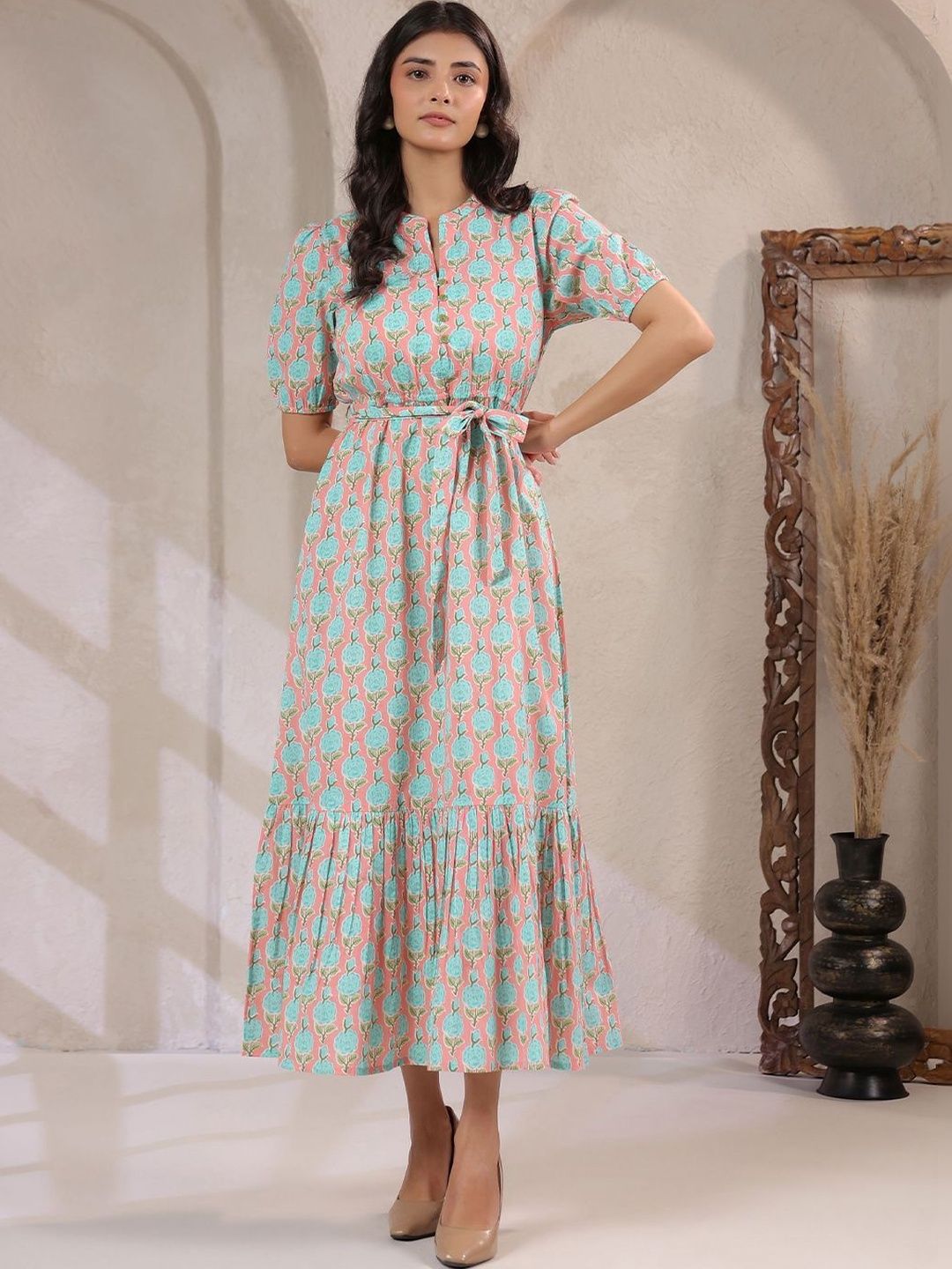 Twelve South Floral Print A-Line Maxi Dress