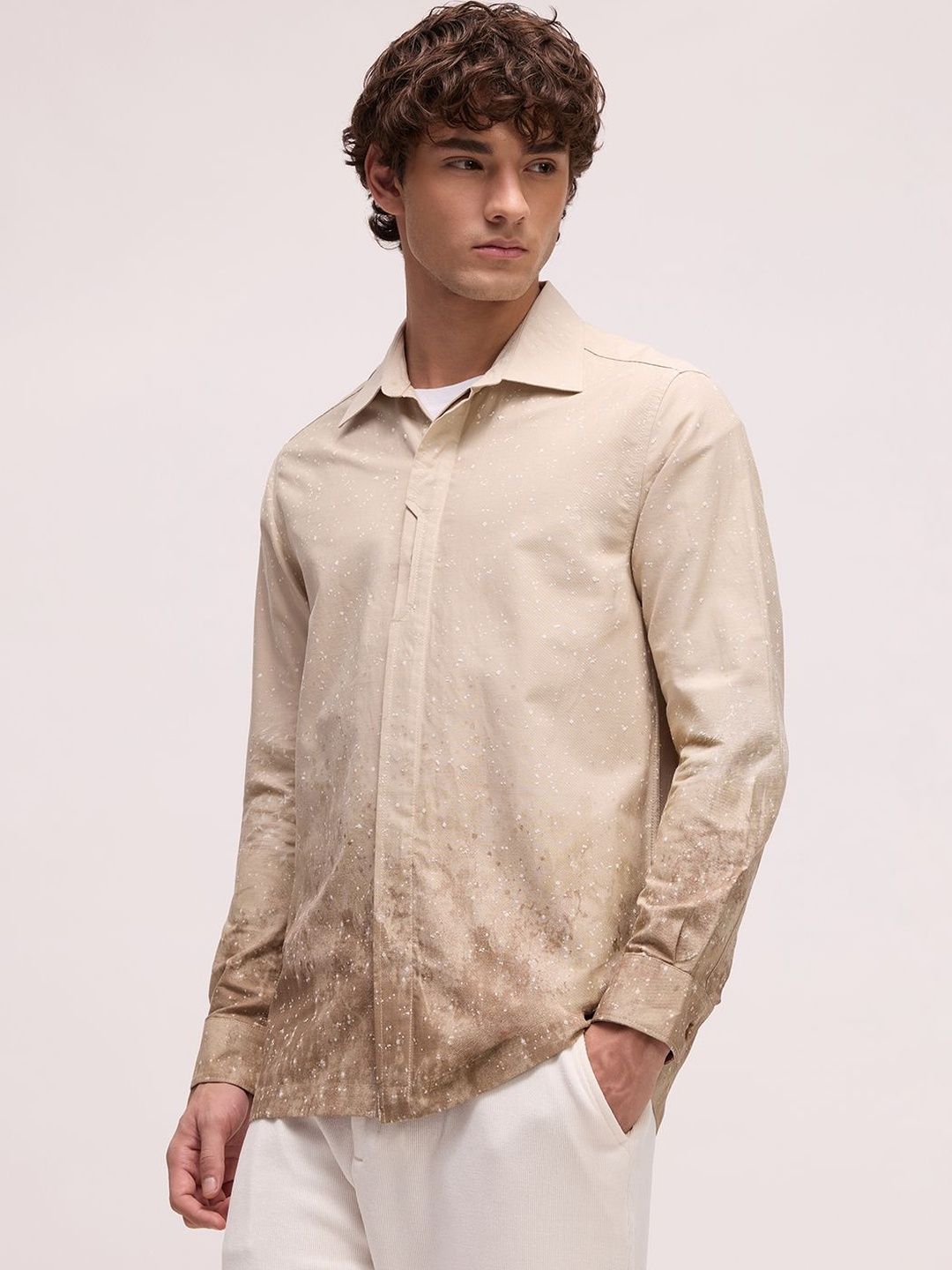 CAHOOT Men Relaxed Ombre Printed Casual Shirt