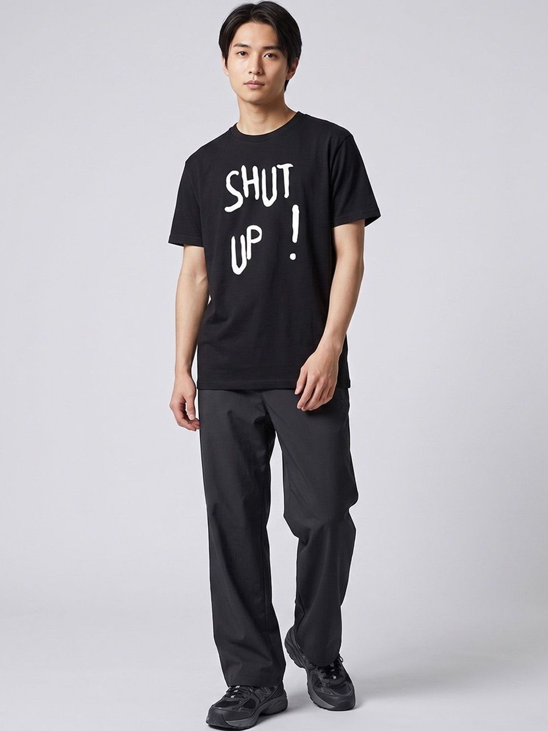 The Korhean Store Unisex BTS Taehyung Shut Up Streetwear Regular Fit Graphic Printed Cotton Tshirt
