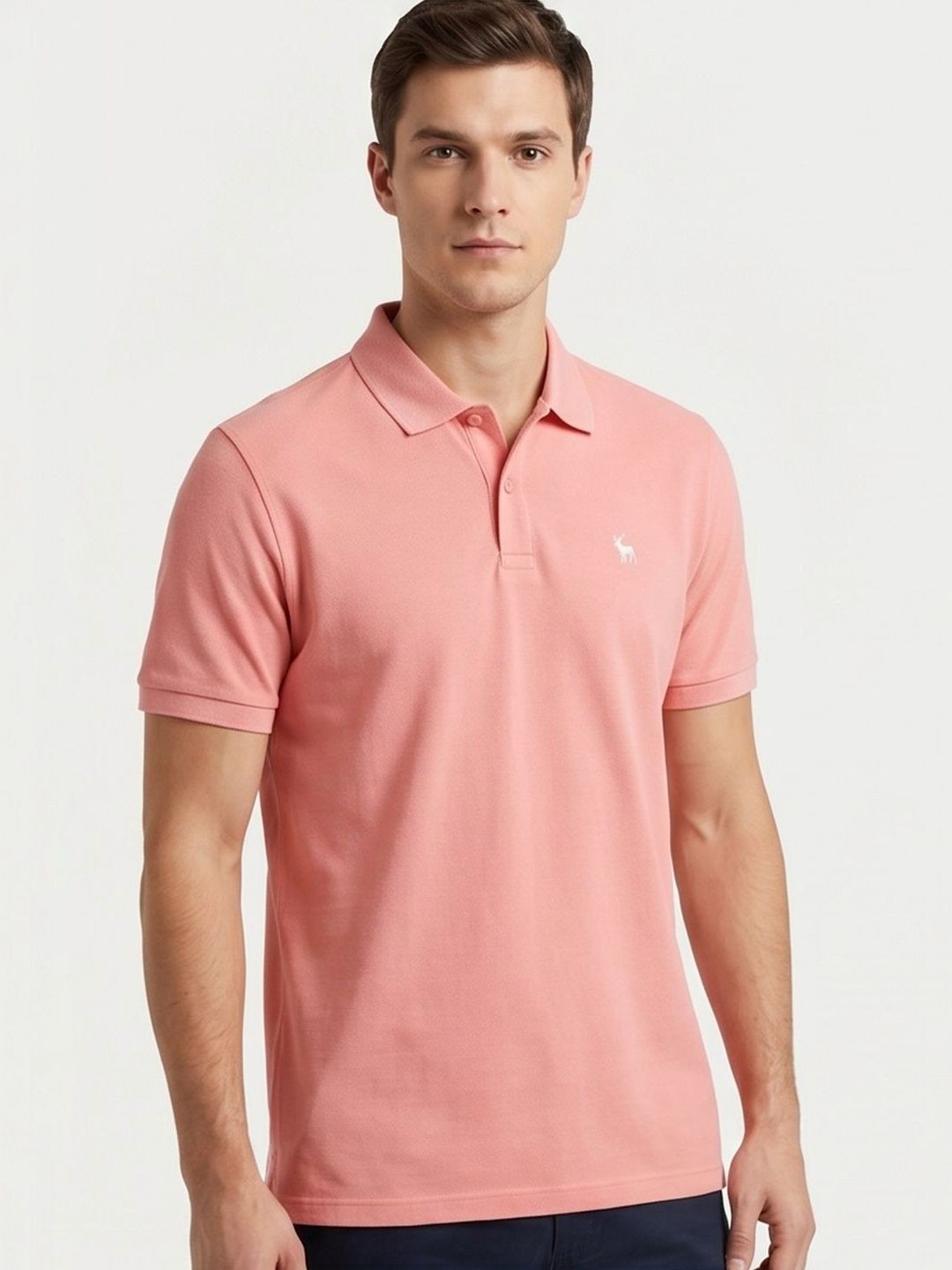 LIMEROAD Men Brand Logo Polo Collar T-shirt