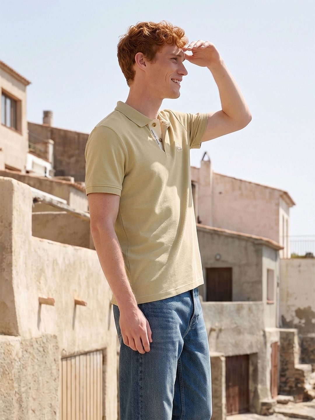 Mast & Harbour Polo Collar Pure Cotton T-shirt