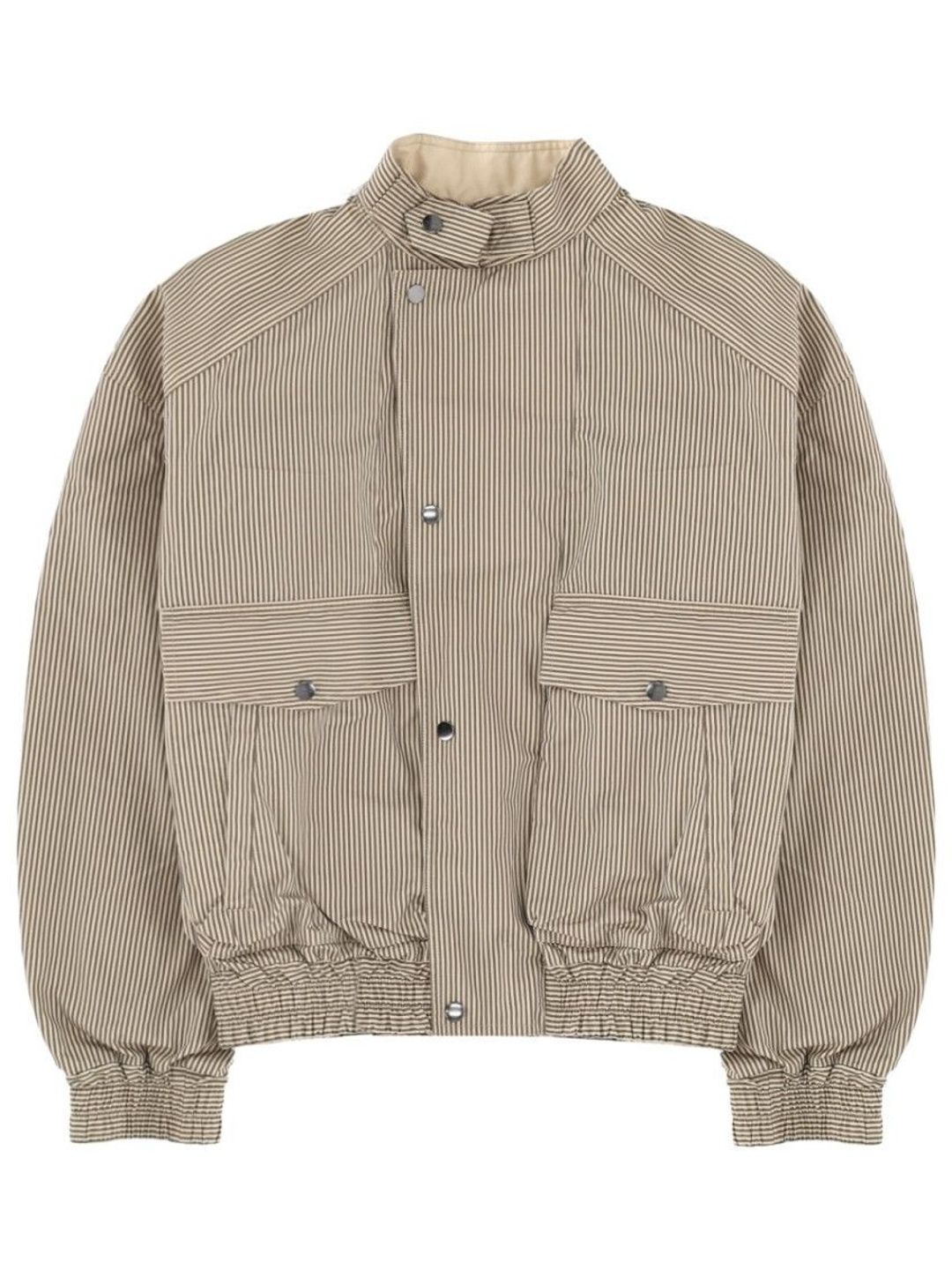 Isabel Marant Beige Stripes Band Collar Jacket