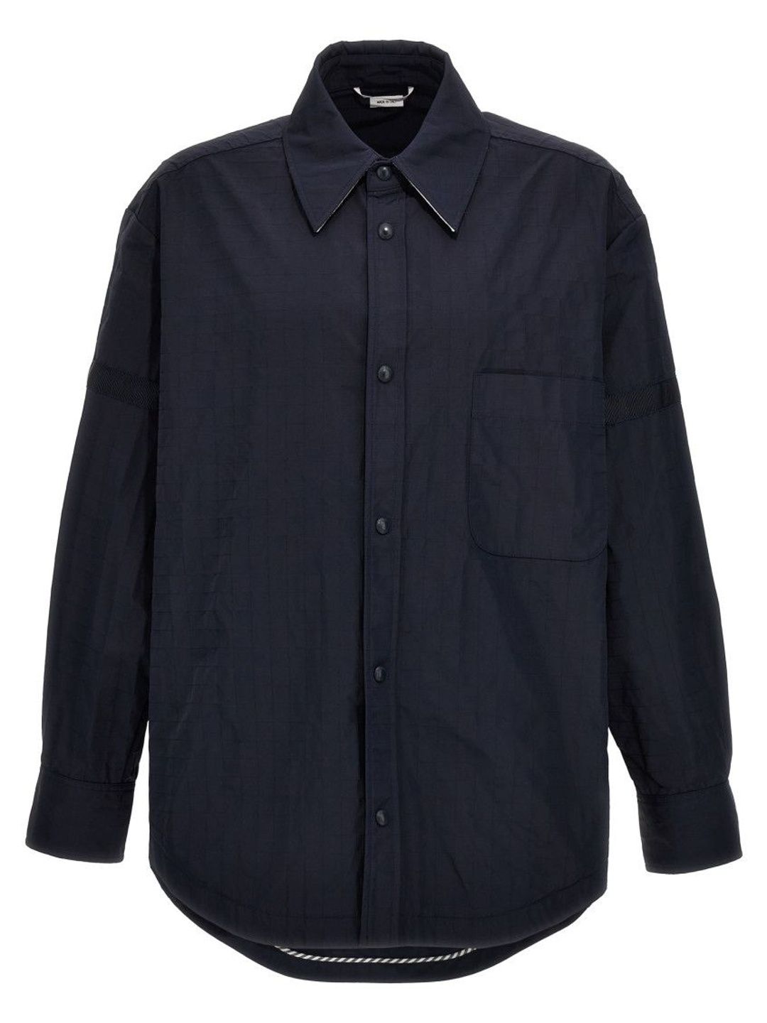 Thom Browne Blue Snap Front Overshirt