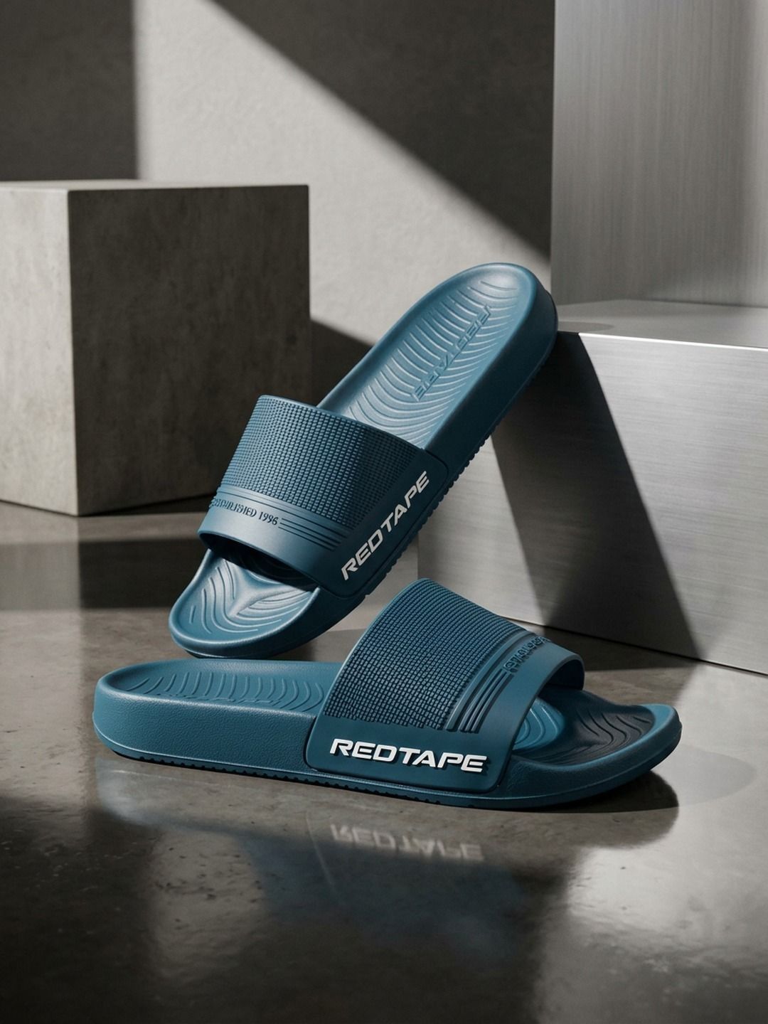 Red Tape Men Sliders Flip Flops