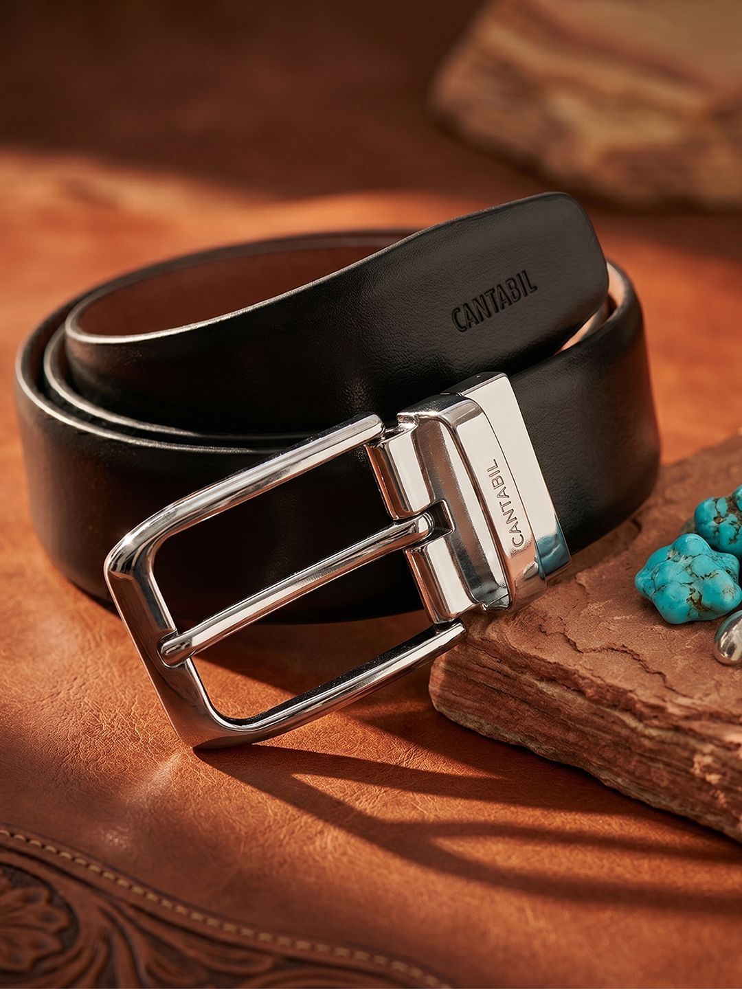 Cantabil Men Leather Reversible Formal Belt