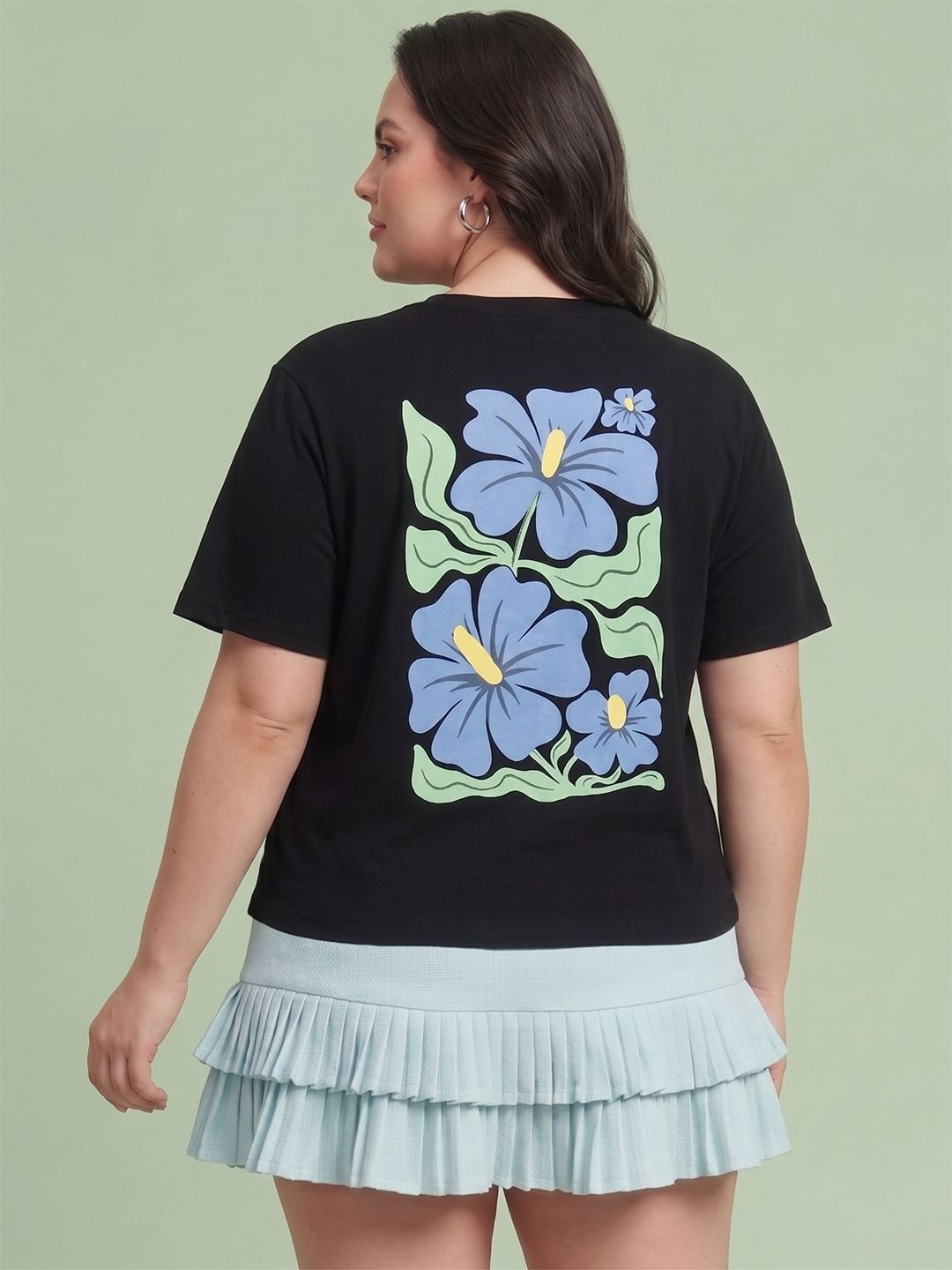 DressBerry Curve Plus Size Floral Printed T-shirt