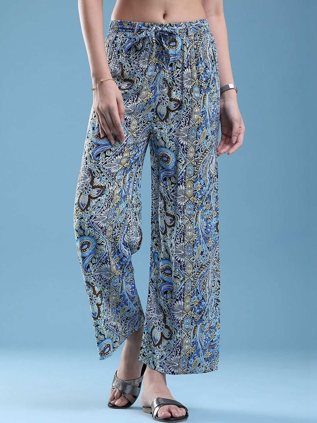 Women Cotton Trousers V-Mart Women Floral Printed Easy Wash Trousers