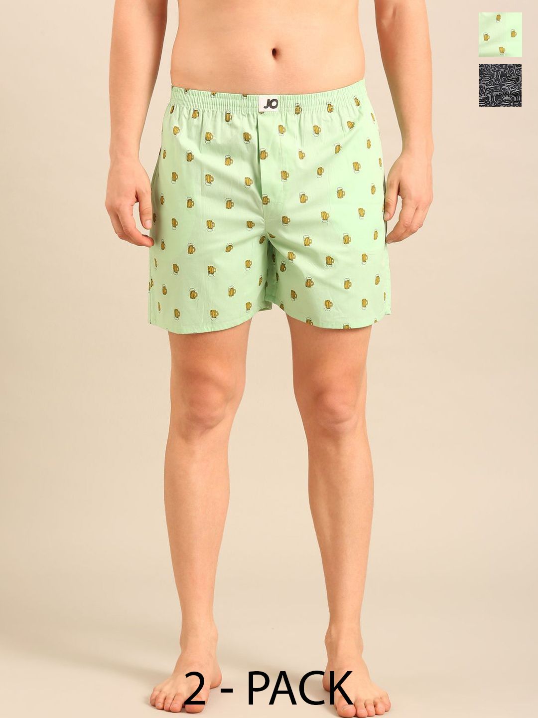 Joven Men Pack of 2 Printed Pure Cotton Boxers