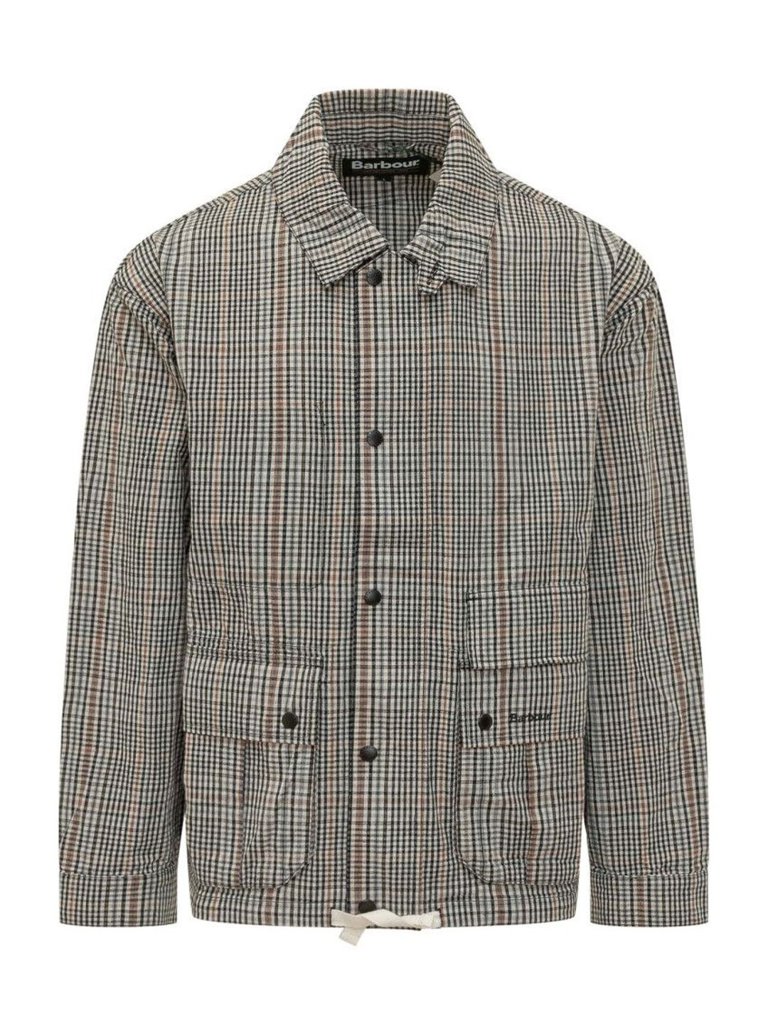 Barbour Beige Checks Shirt Collar Jacket