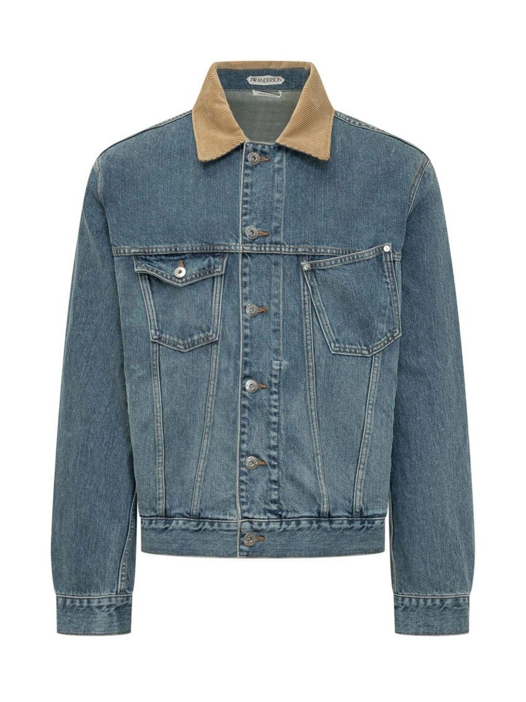 JW Anderson Blue Solid Shirt Collar Jacket