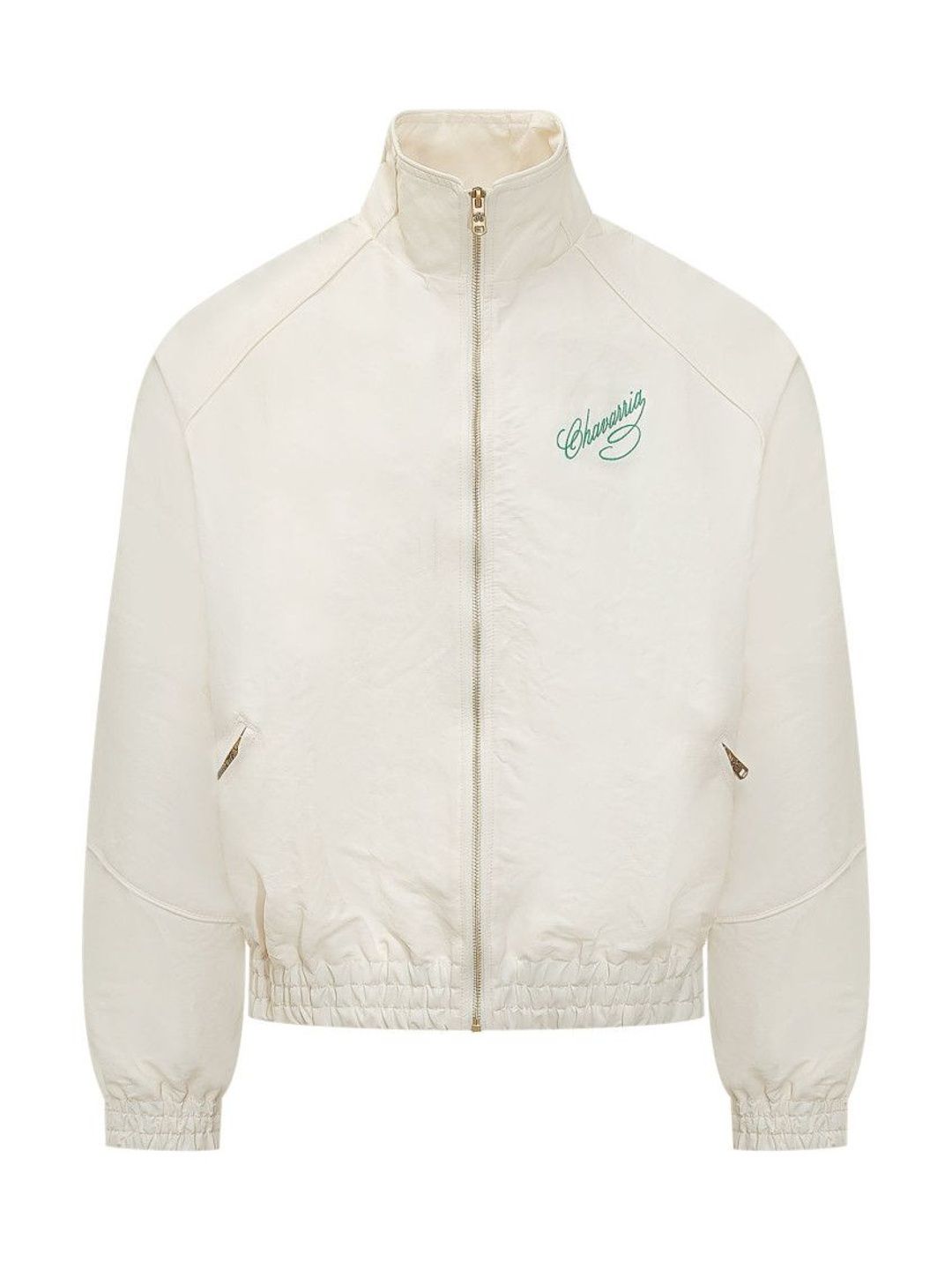 Willy Chavarria White Logo Mock Collar Jacket