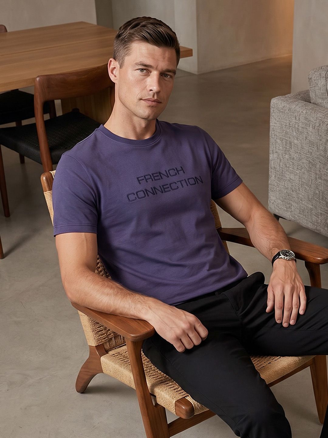 French Connection Brand Logo Printed Pure Cotton T-shirt