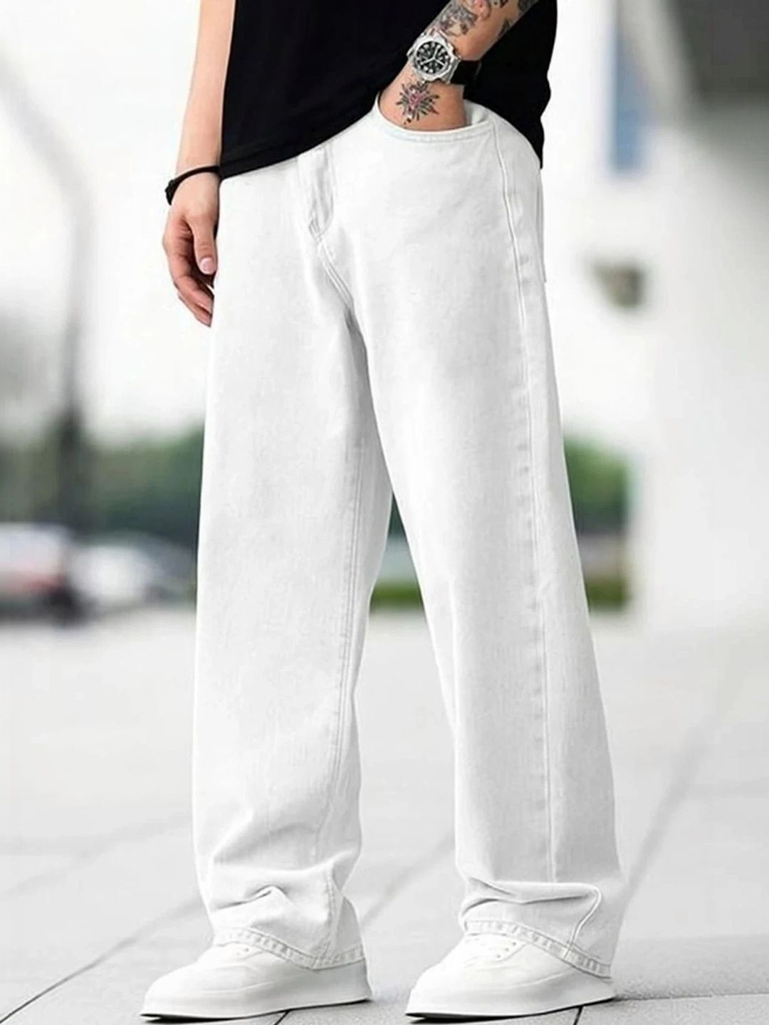 UNIFAV FASHION Men Straight Fit Mid-Rise Jeans