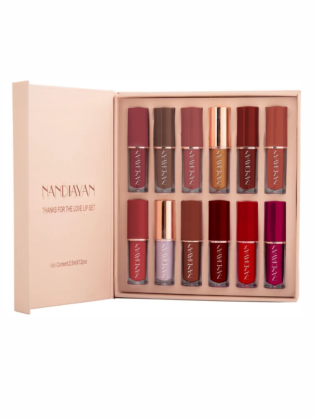 nandiayan nandiayan Women Liquid Lipstick Set of 12 Transferproof Matte Lipstick Combo - 1.5 ml Each