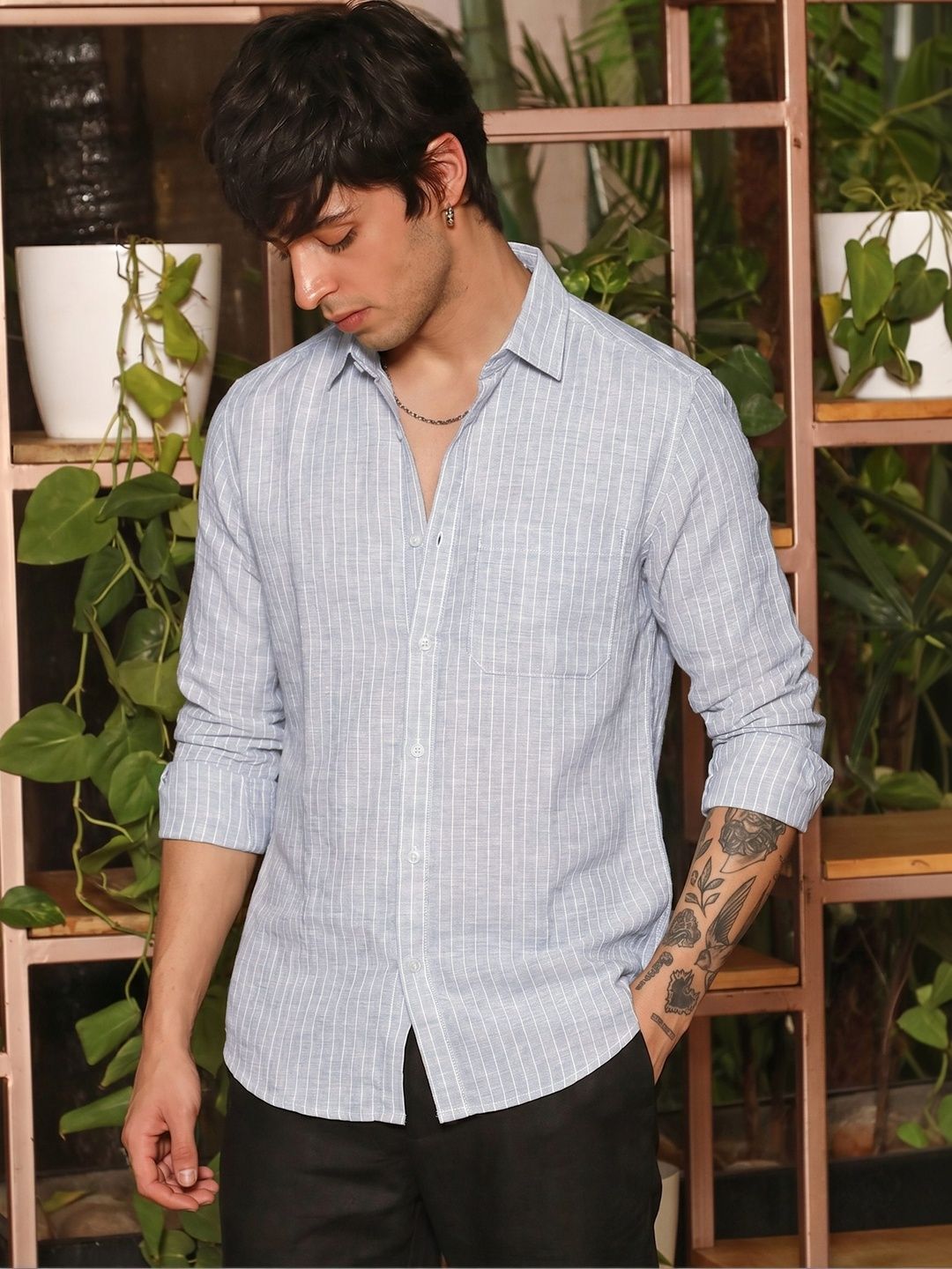 GIVUIL Men Comfort Striped Casual Shirt
