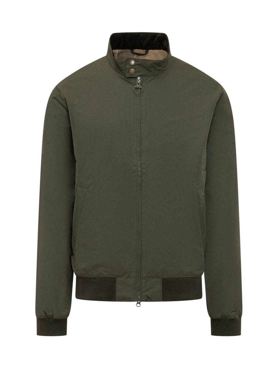 Barbour Green Solid Band Collar Jacket
