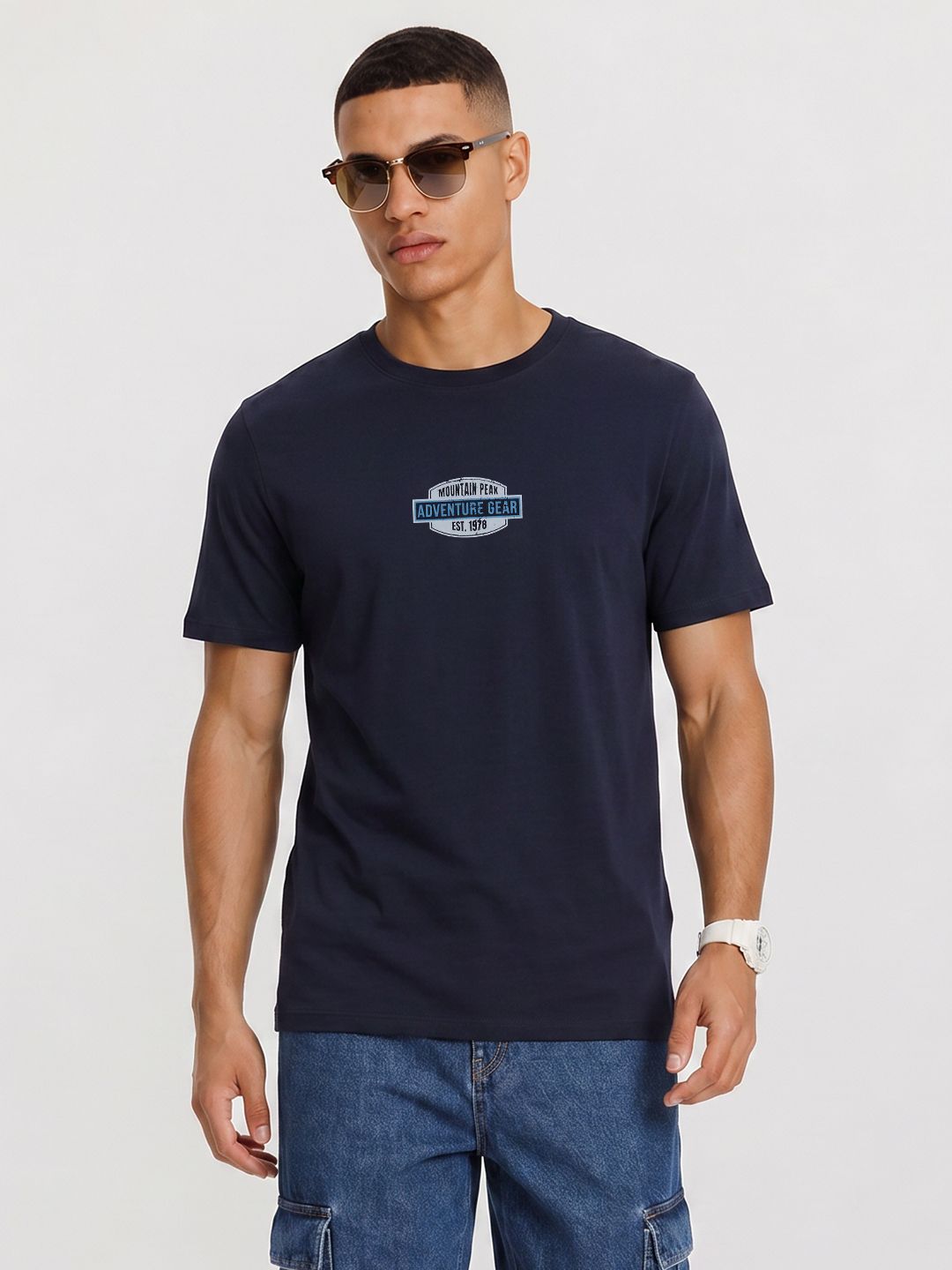 The Roadster Life Co. Typography Printed Pure Cotton T-shirt