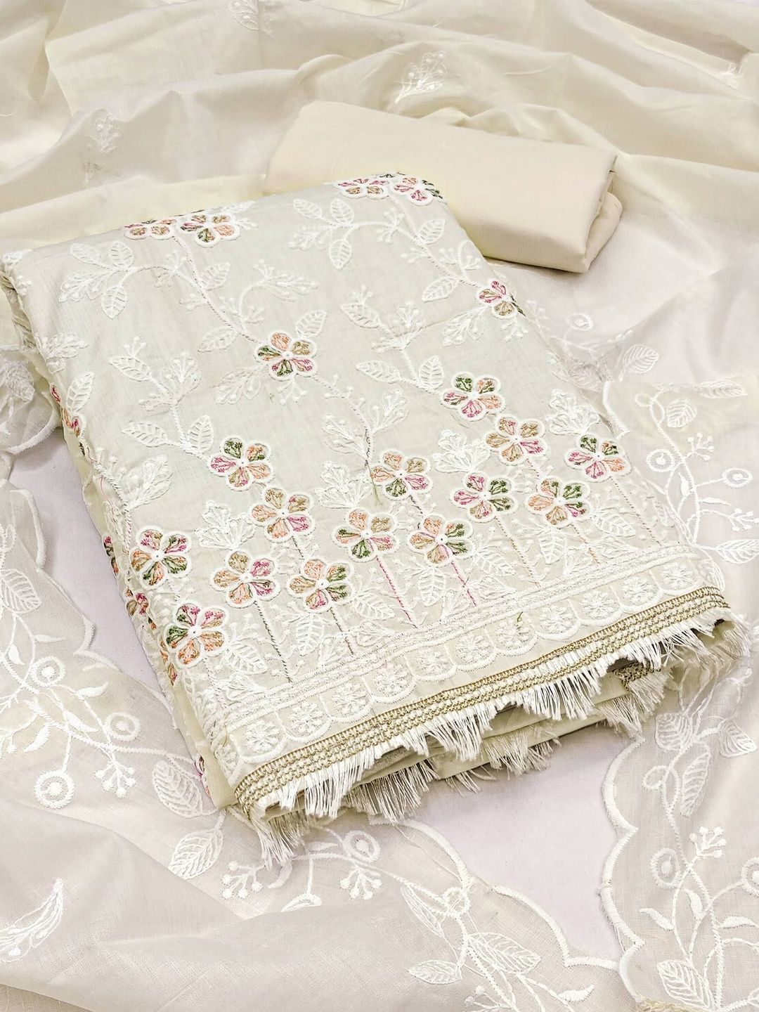 Peachmode Embroidered Unstitched Dress Material
