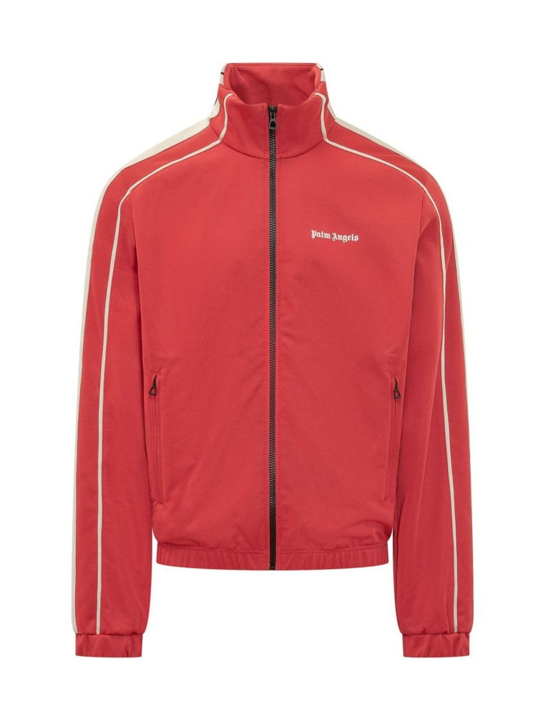 Palm Angels Red Solid Mock Collar Jacket