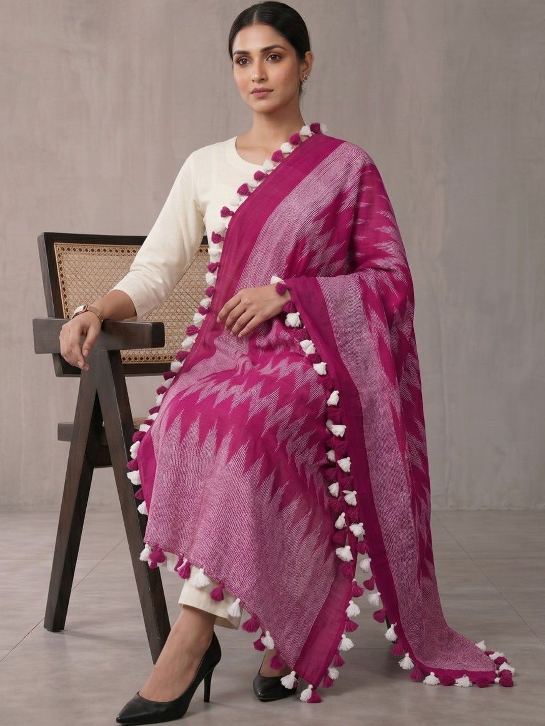 Navibhu Woven Design Ikat Dupatta