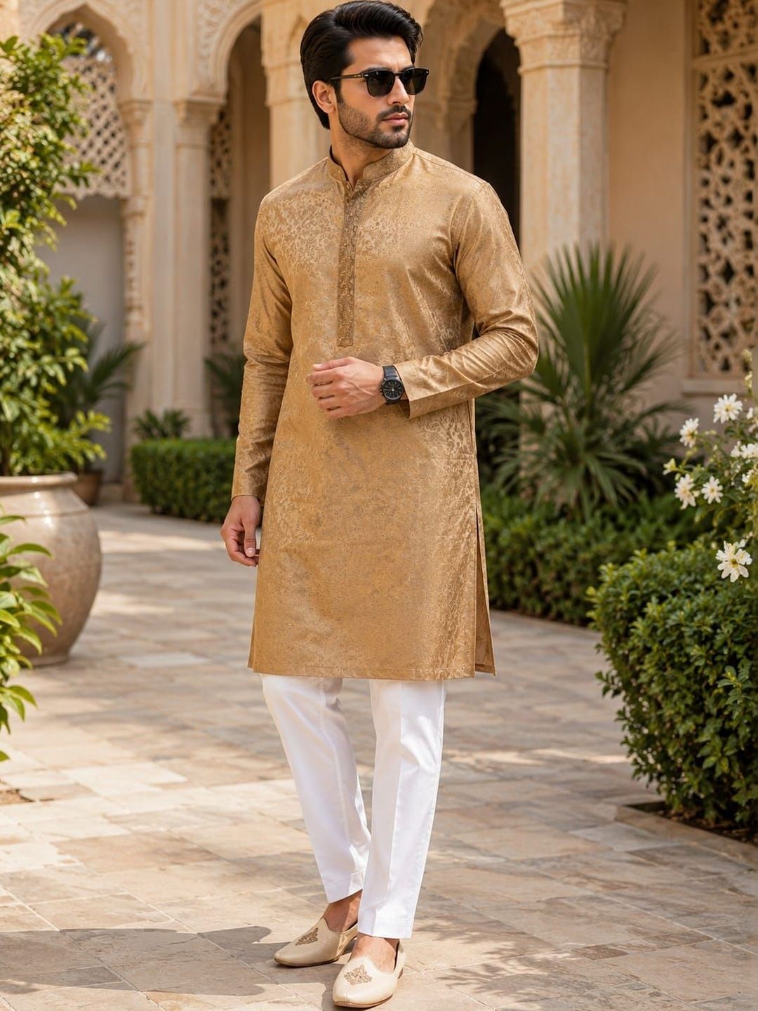 Jagdish Garments Men Thread Work Brocade Kurta