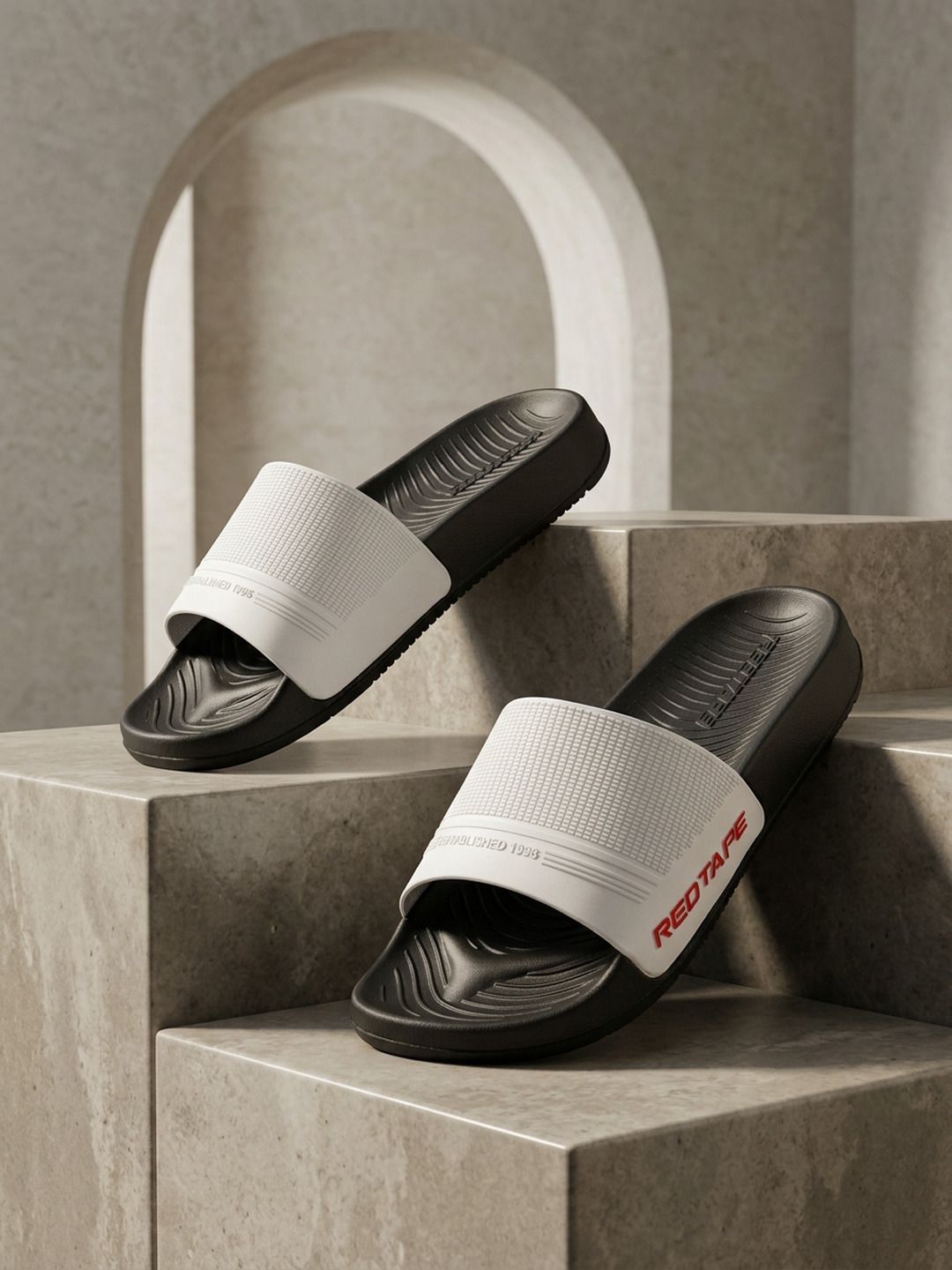 Red Tape Men Self Design Sliders