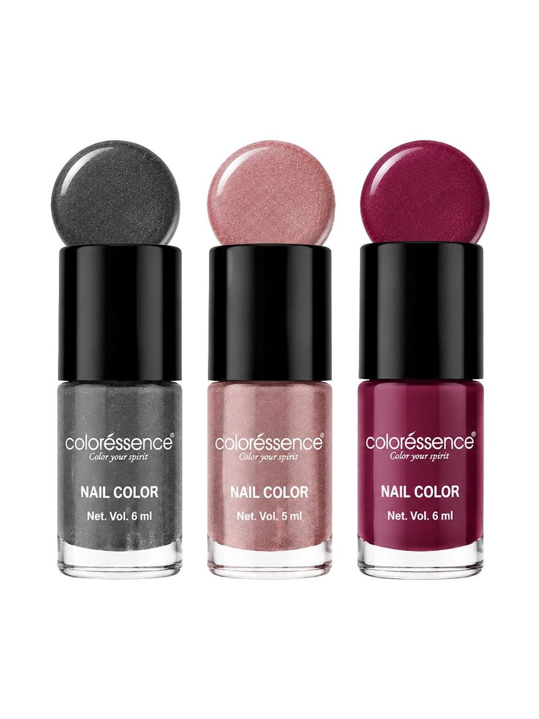 3Pcs Nail Polish - 6 ml Each Coloressence Set Of 3 Long Lasting Nail Polish - 6 ml Each